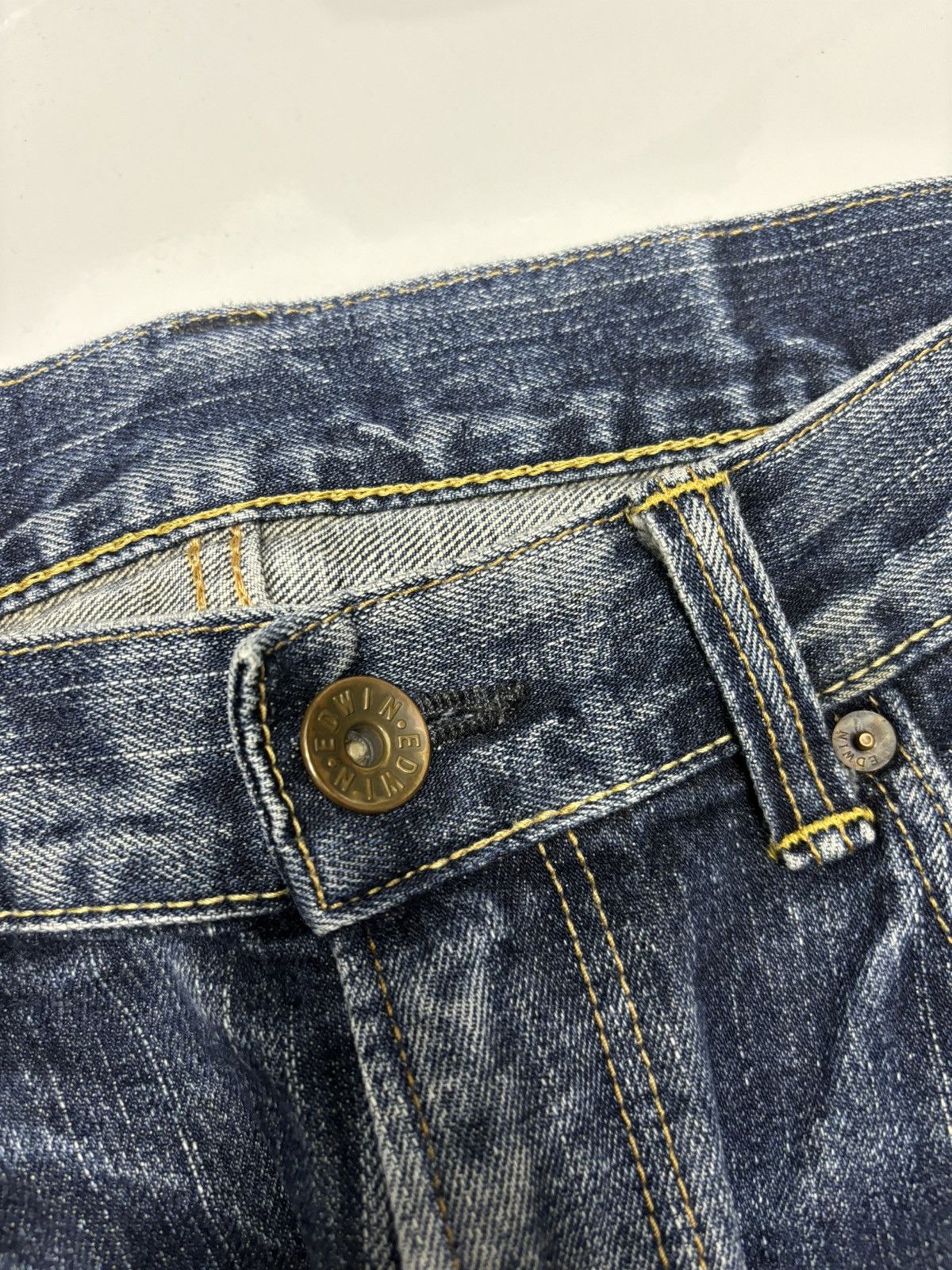 Edwin Vintage Edwin 70s Selvage Buckle Back Distressed Denim Jeans Size US 36 / EU 52 - 9 Thumbnail