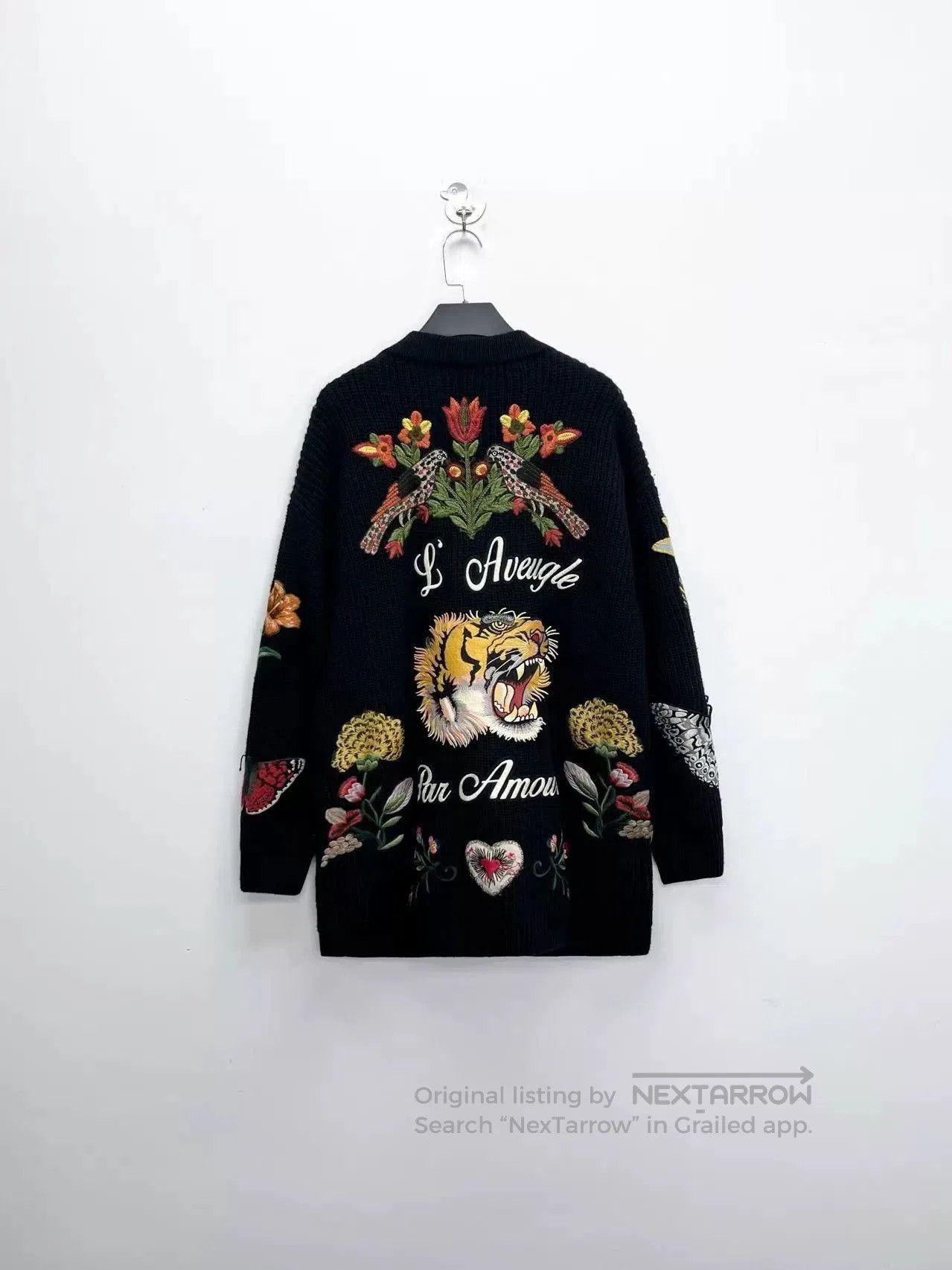 Gucci black embroidered Gucci wool cardigan. Size S / US 4 / IT 40 - 2 Thumbnail