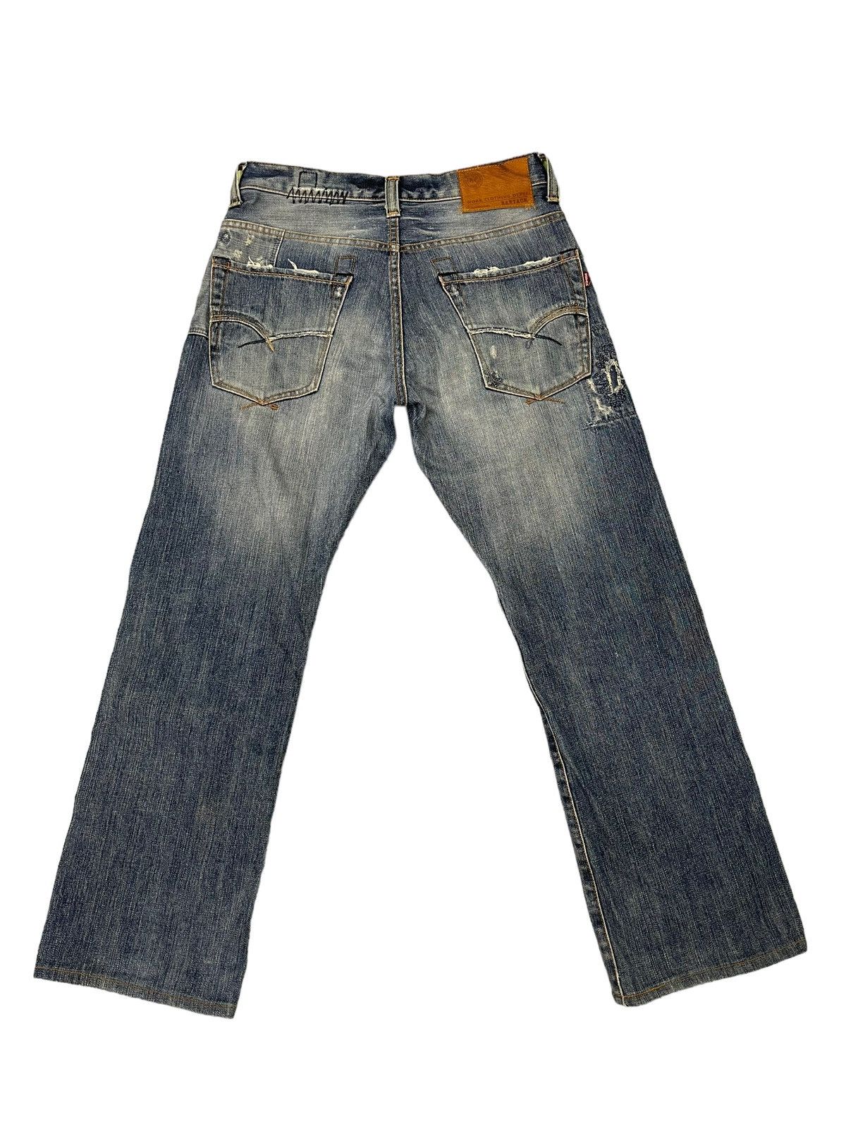 Japanese Brand Boro Jeans Bartacks Japan Patchwork Denim Cropped 7🟦9 Size US 29 - 13 Thumbnail