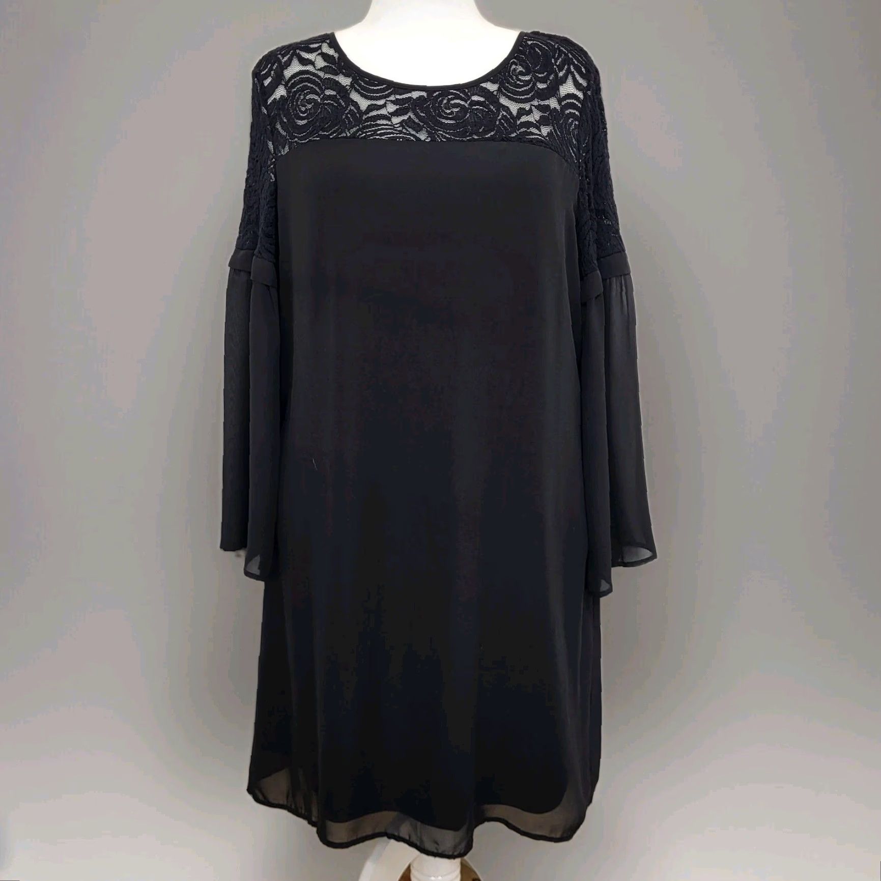 Luxology Estilo Dress Women\'s 18 Tall Black Lace Swing Kimono Sleeves  Lined - ilac.rochib.com