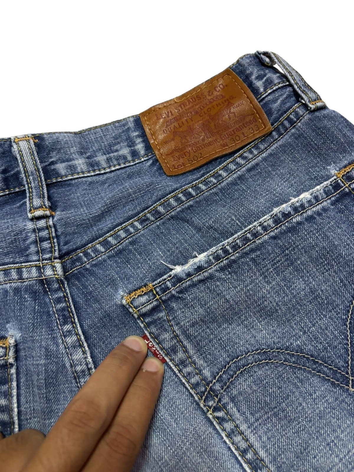 Levi's Vtg 90s Levis Japan 502 Distressed Jeans Size US 30 / EU 46 - 6 Thumbnail