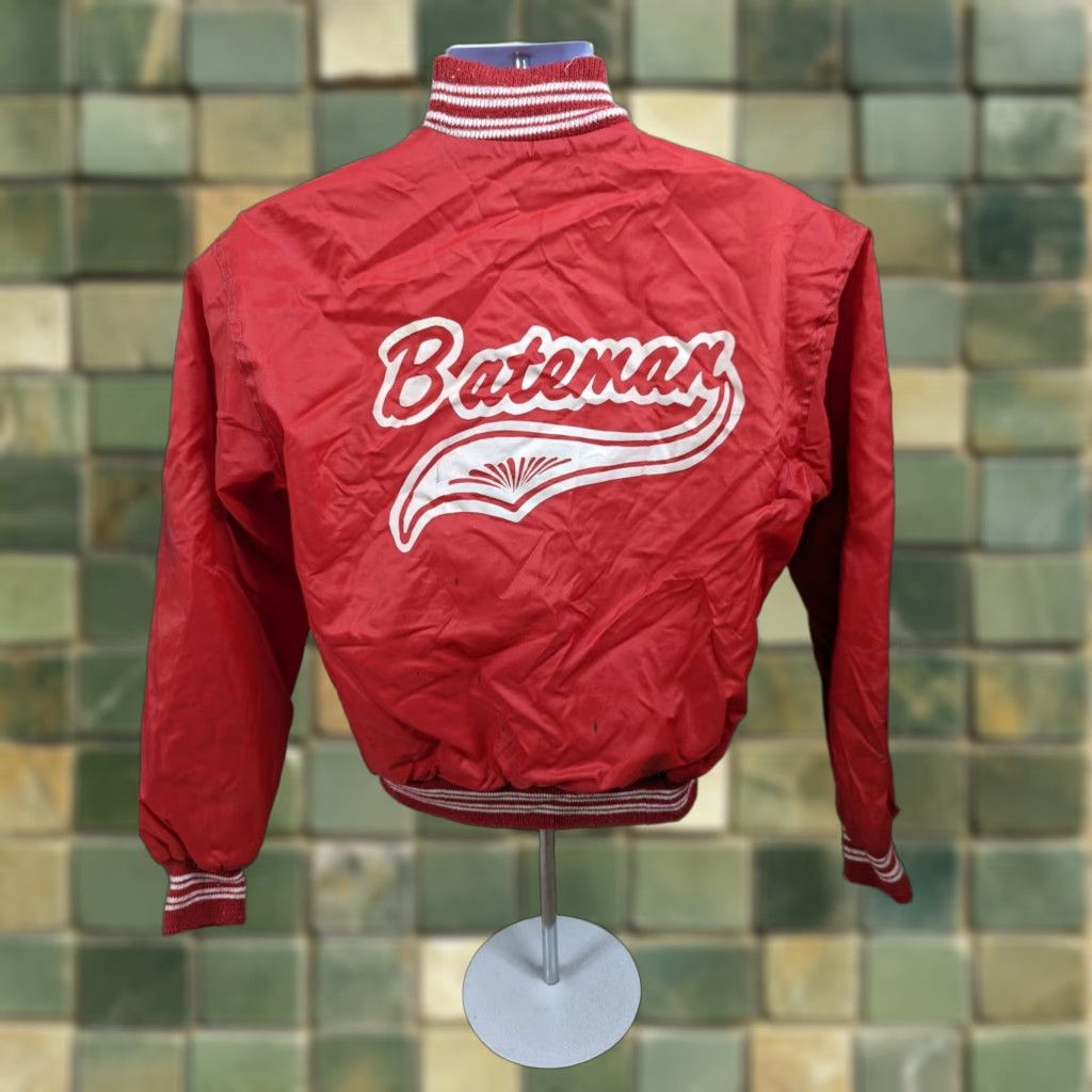Vintage Batman Vintage Mens Satin Solfshell Varsity Bomber Jacket S Made in USA Red Snap Mens Womens? Size US S / EU 44-46 / 1 - 1 Thumbnail