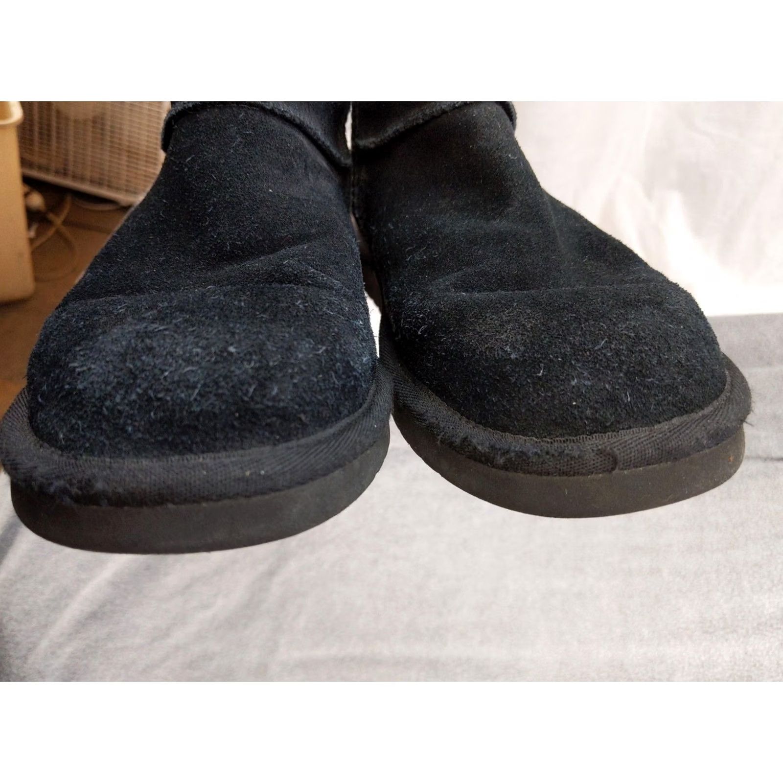 Vintage Koolaburra by UGG Boots Womens Size 7 Black Suede Shearling Lined Winter Pull On Mid-Calf Classic Casual Winter Shearling Womens Boots Size US 7 / IT 37 - 7 Thumbnail