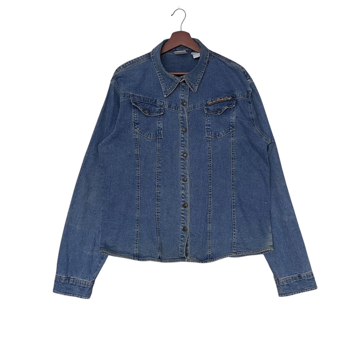 Hard Rock Cafe × Vintage Vintage Hard Rock Cafe Denim Shirt 1990s Size US L / EU 52-54 / 3 - 1 Thumbnail
