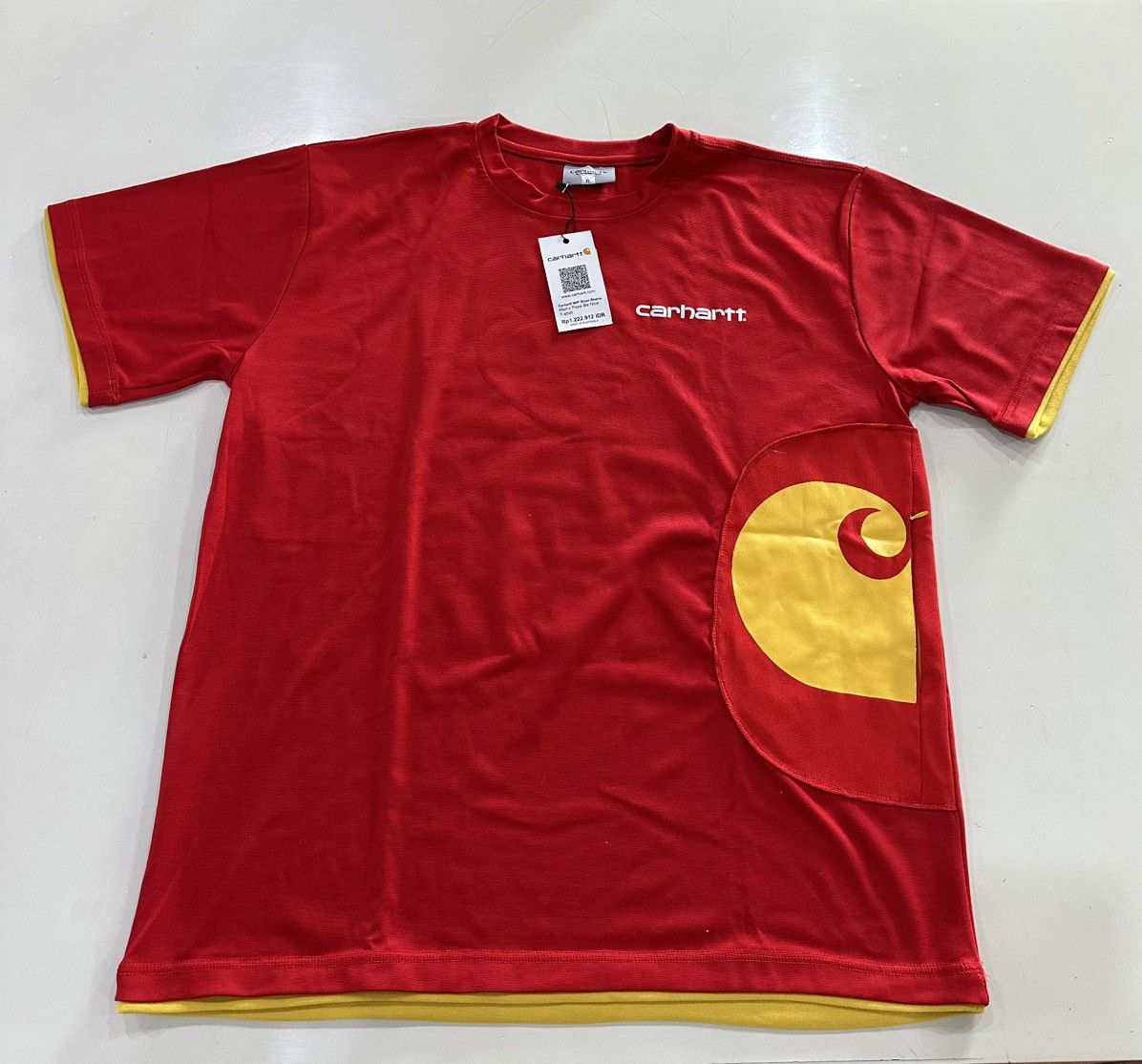 Carhartt Carhartt Workwear Graphic Big Logo Pocket Tee Red Yellow XL Size US XL / EU 56 / 4 - 6 Thumbnail