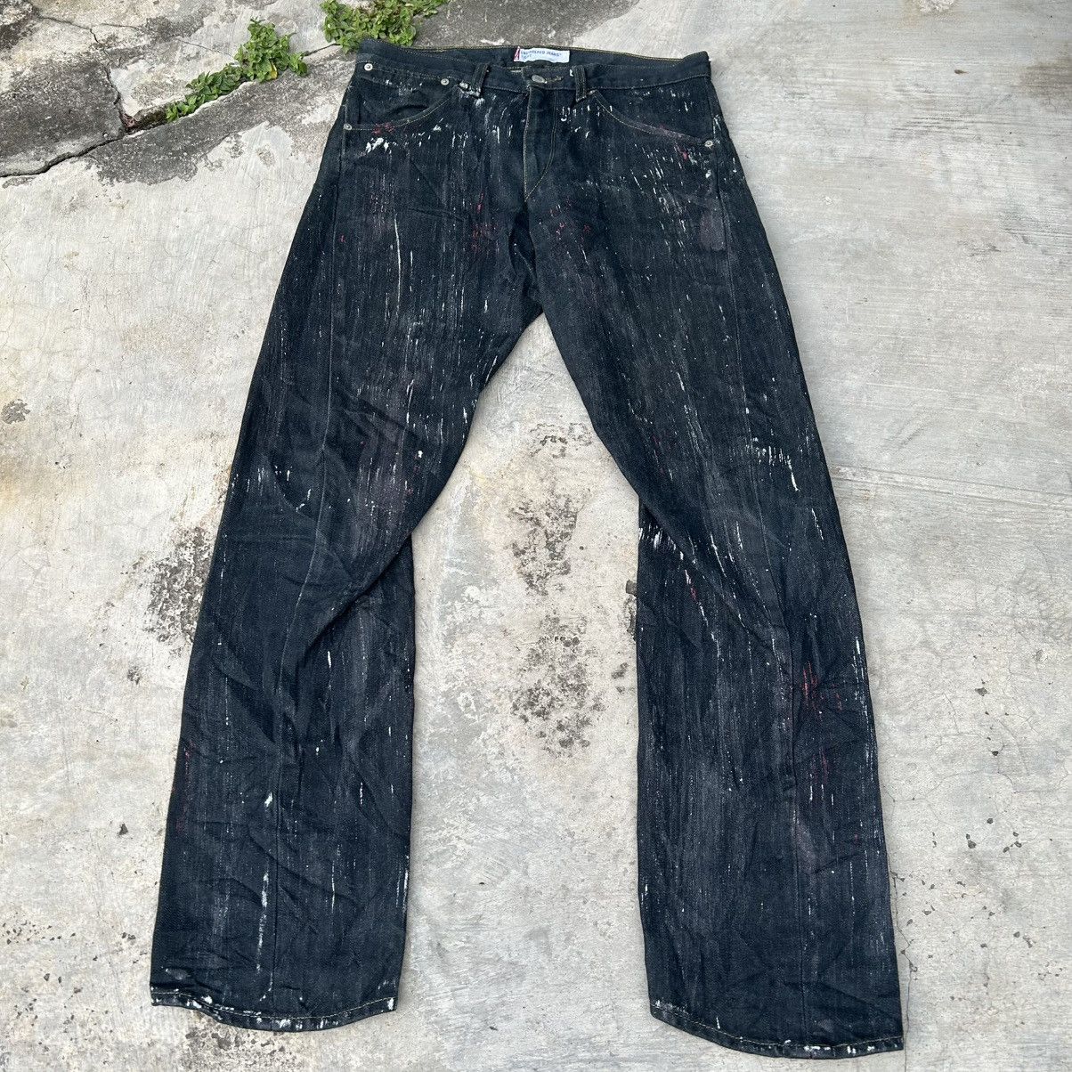 Levi's Vintage 90s LEVI'S ENGINEERED Paint Stain Motif Size US 33 - 7 Thumbnail