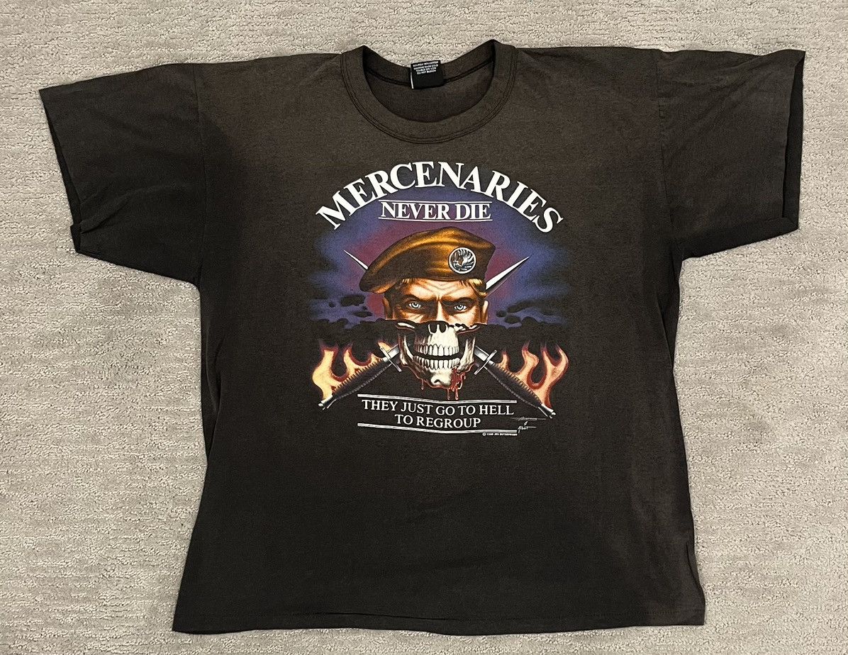 Rothco × Vintage Vintage 1988 Mercenaries Never Die Military Tee Size US XXL / EU 58 / 5 - 1 Thumbnail