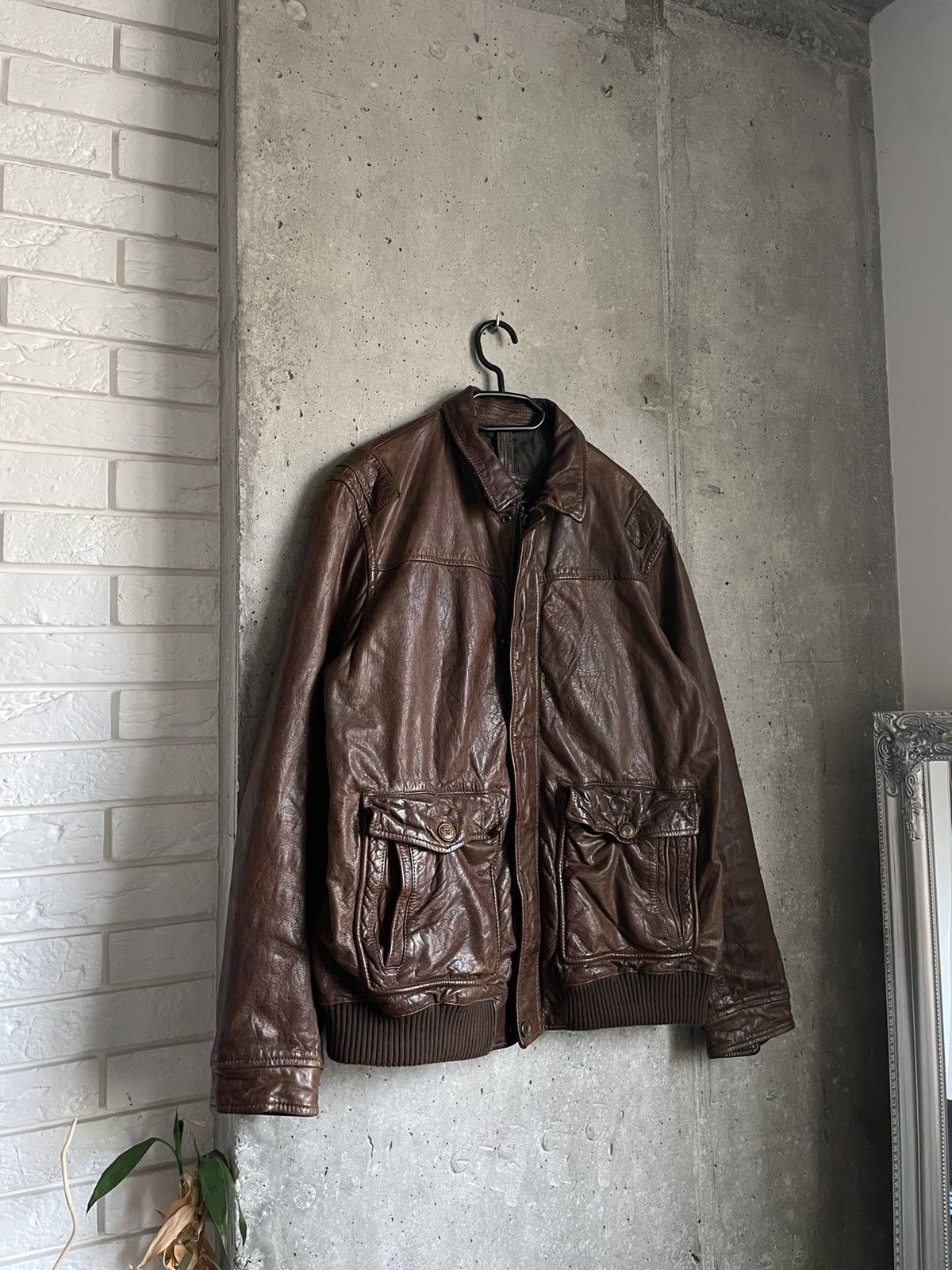 Japanese Brand × Leather Jacket × Vintage Vintage 90s Scandinavian 
