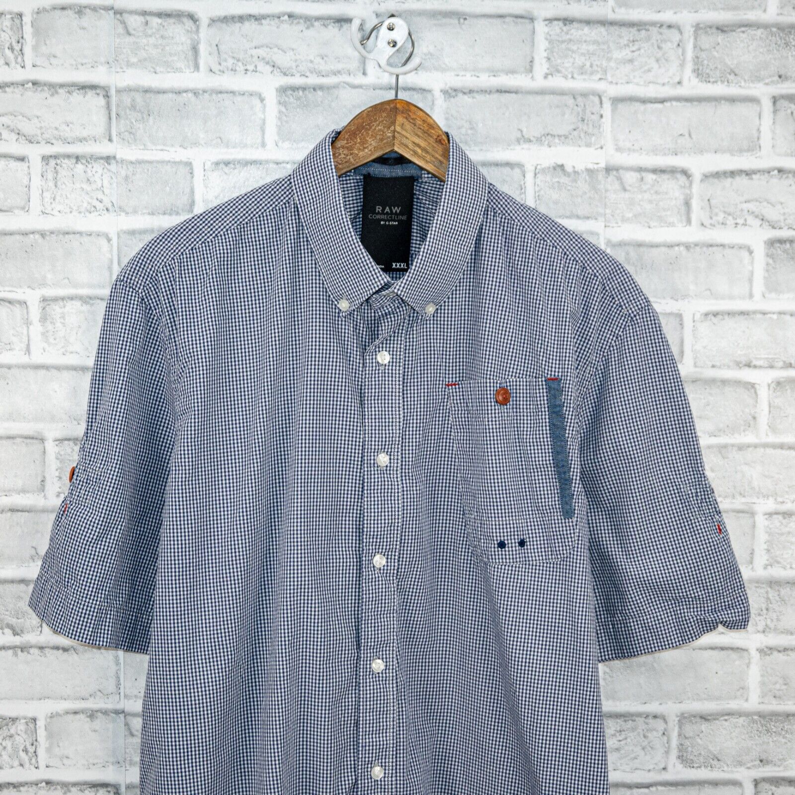 G-Star G Star RAW Correctline Button Down Shirt gingham sz 3XL Size US XXL / EU 58 / 5 - 4 Thumbnail
