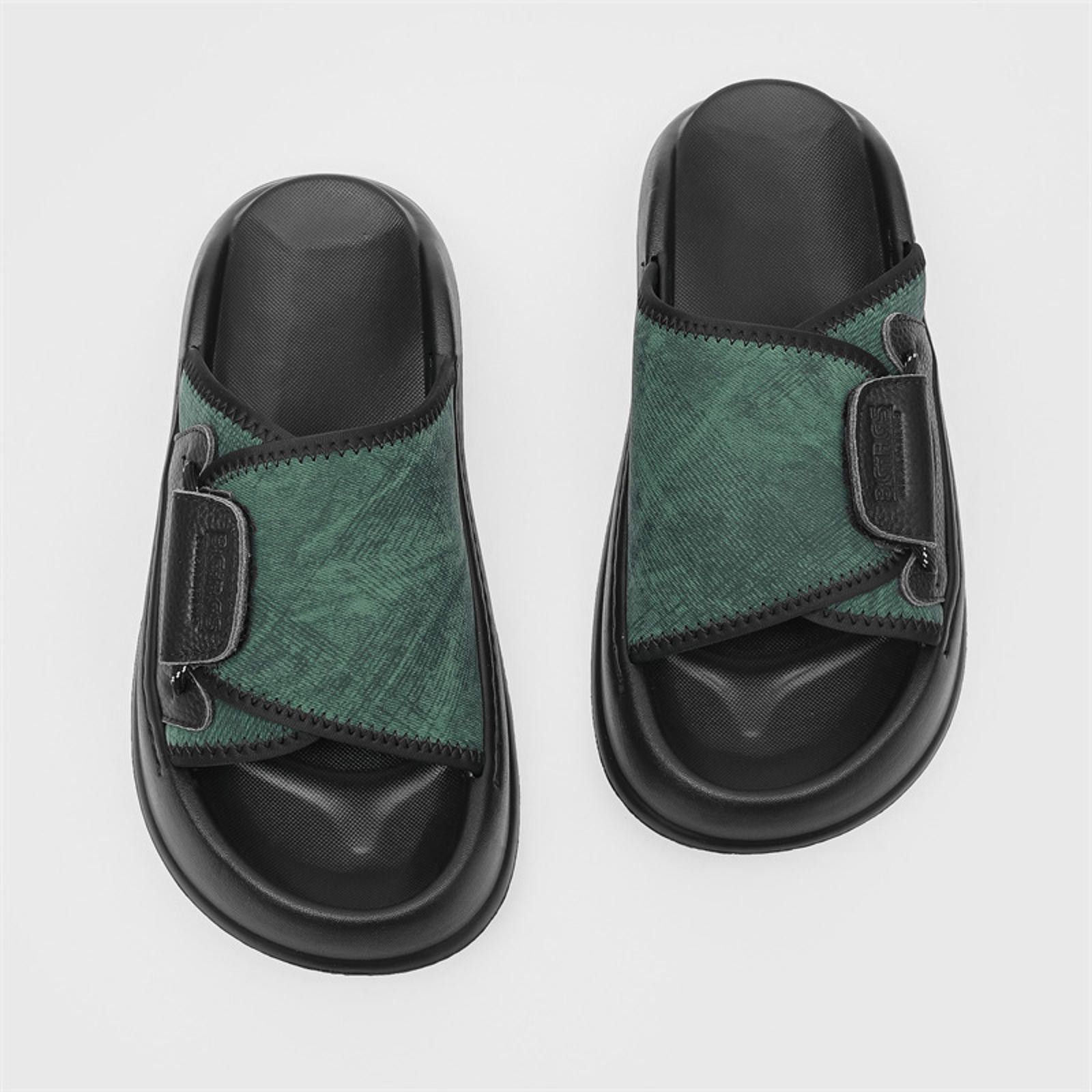 Other Stylish Green and Black Slip-On Sandals Size US 9 / EU 42 - 4 Thumbnail