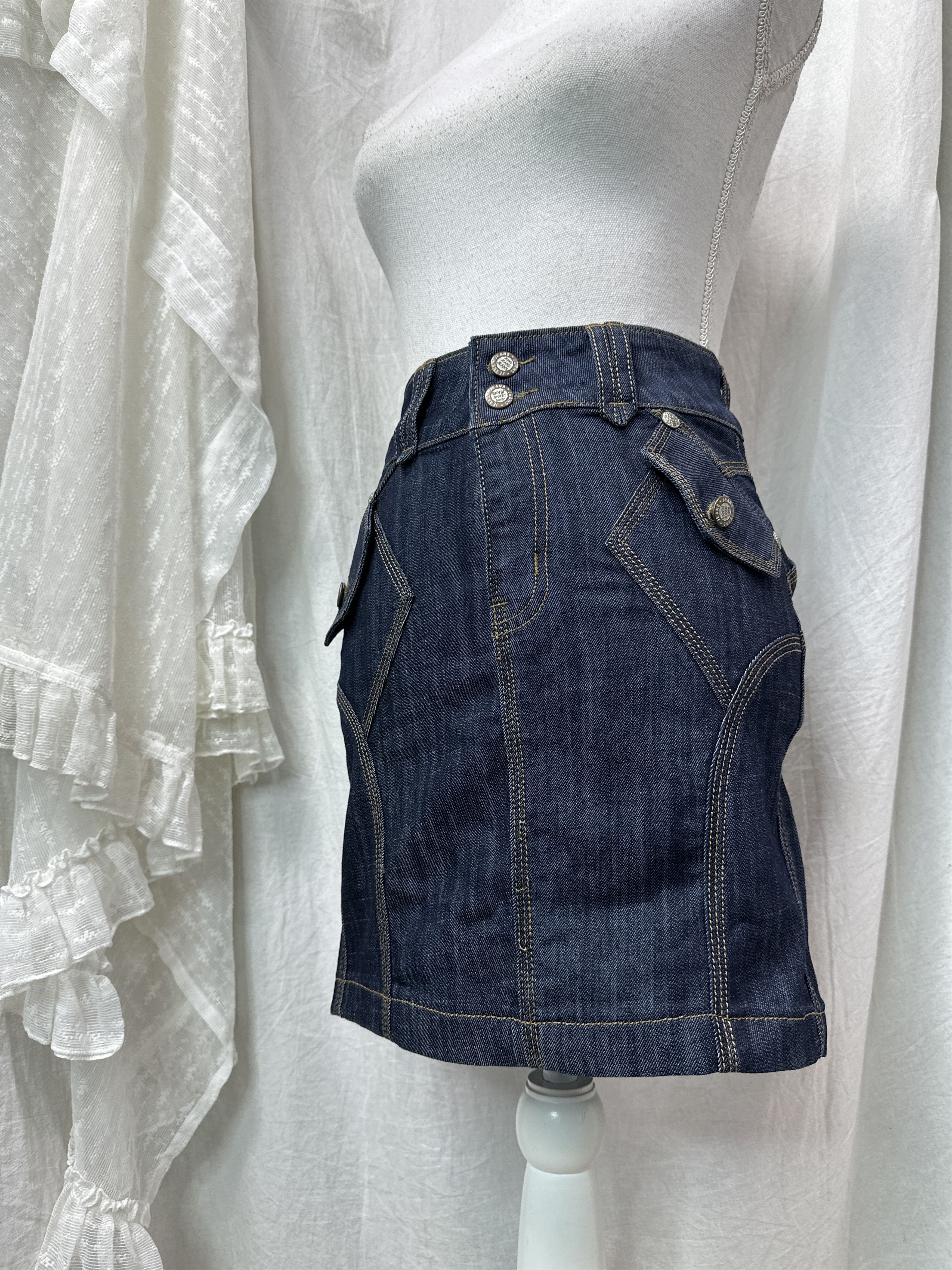 Vintage Vintage Denim Hight Waist Pencil Jeans Skirt Y2K Size 25" / US 0 / IT 36 - 1 Thumbnail
