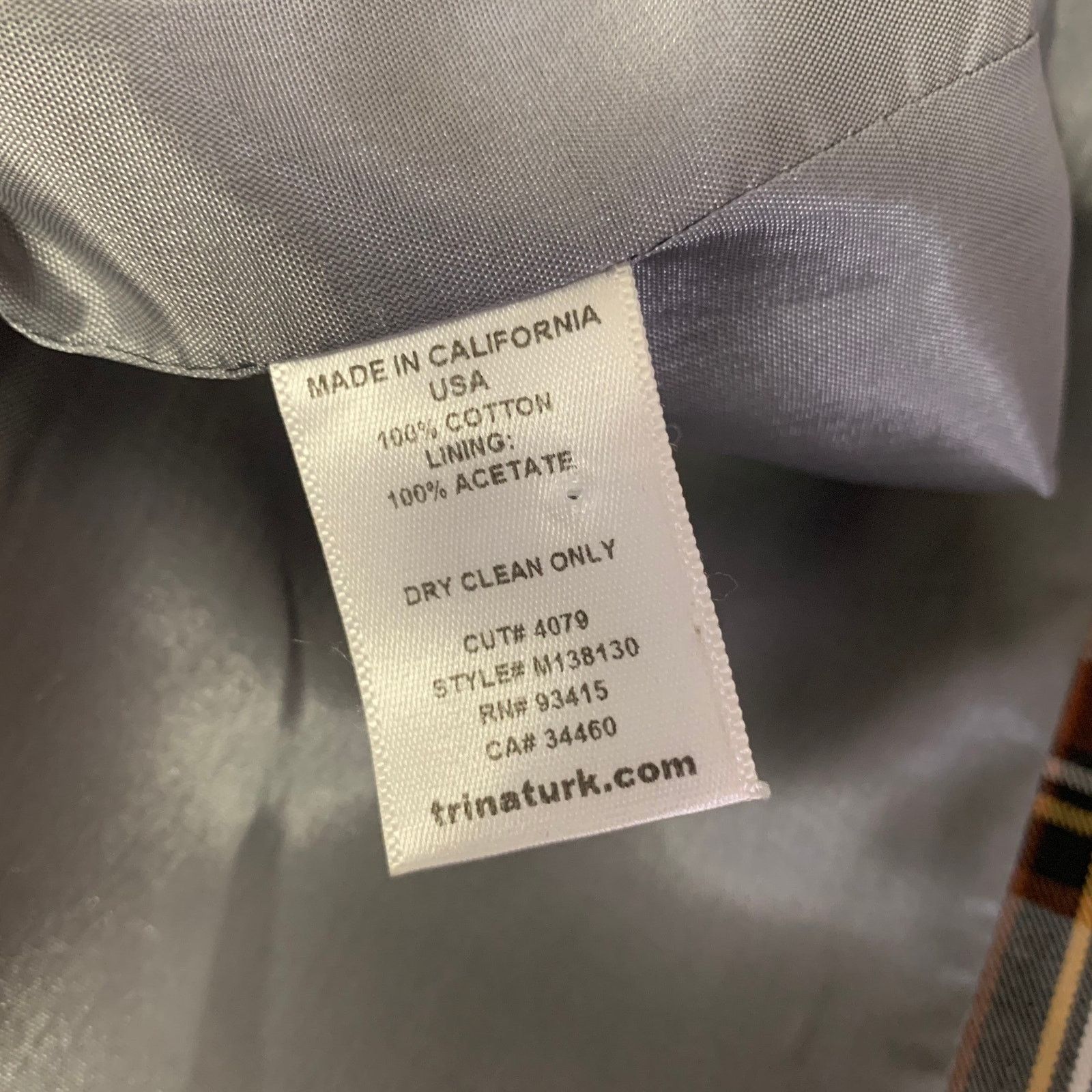 Mr Turk MR TURK 42 Grey Brown Plaid Cotton Notch Lapel Sport Coat Size 42R - 6 Thumbnail