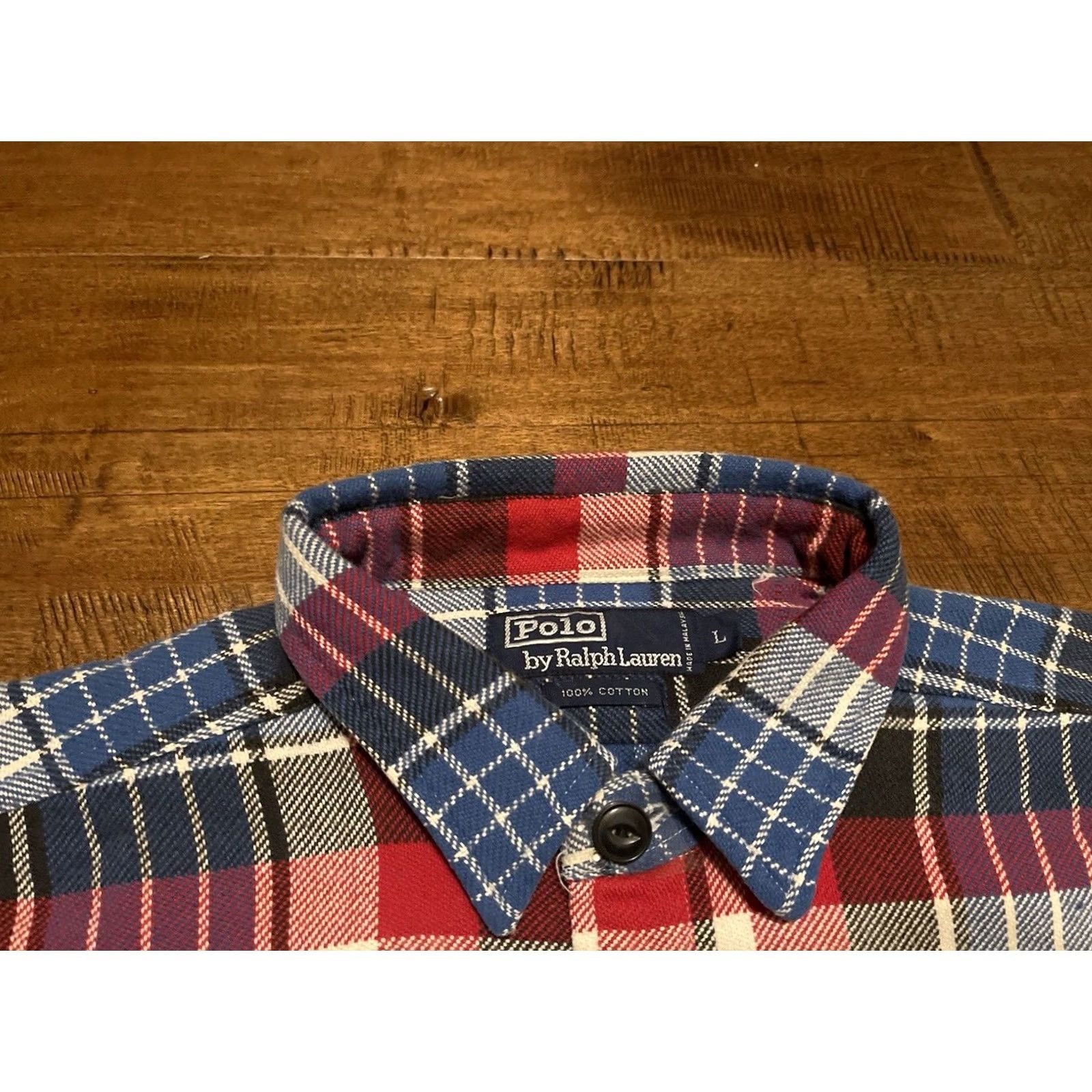 Polo Ralph Lauren VINTAGE Polo Ralph Lauren Denim Sleeves Flannel Button Shirt L Men's New L/S Size US L / EU 52-54 / 3 - 4 Thumbnail