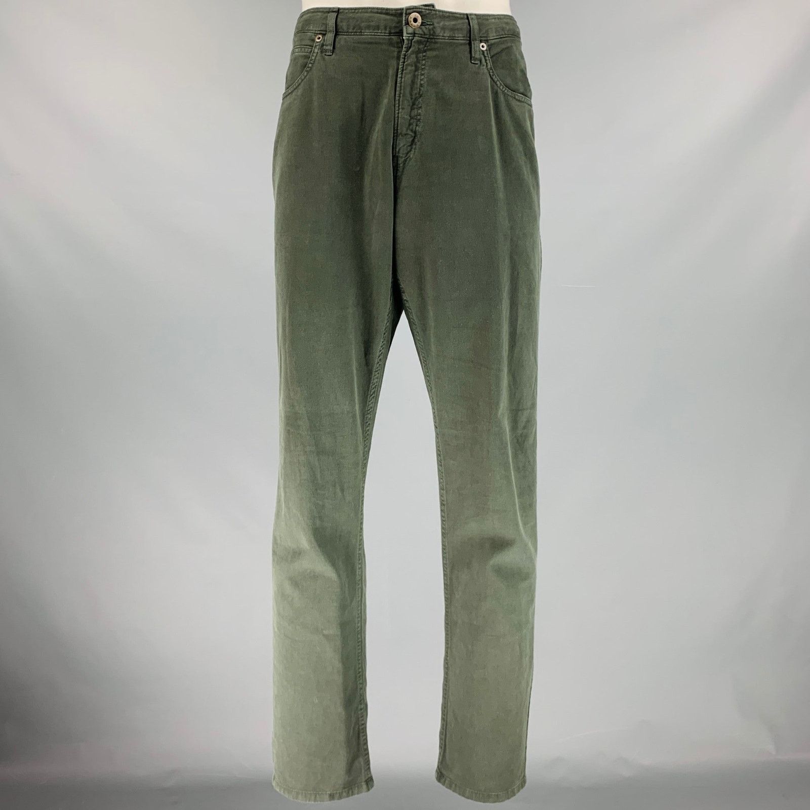 Billy Reid BILLY REID Ashland- Green Grey Cotton Jean Cut Casual Pants Size US 38 / EU 54 - 1 Thumbnail