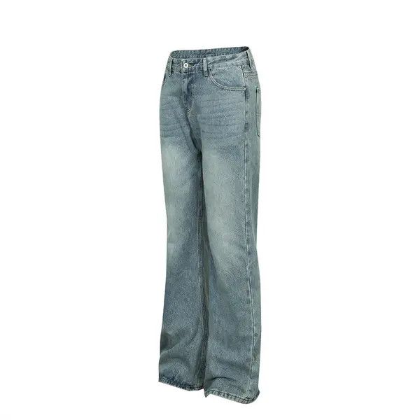 Japanese Brand Asa Washed loose straight-leg casual versatile simple jeans Size US 32 / EU 48 - 8 Thumbnail