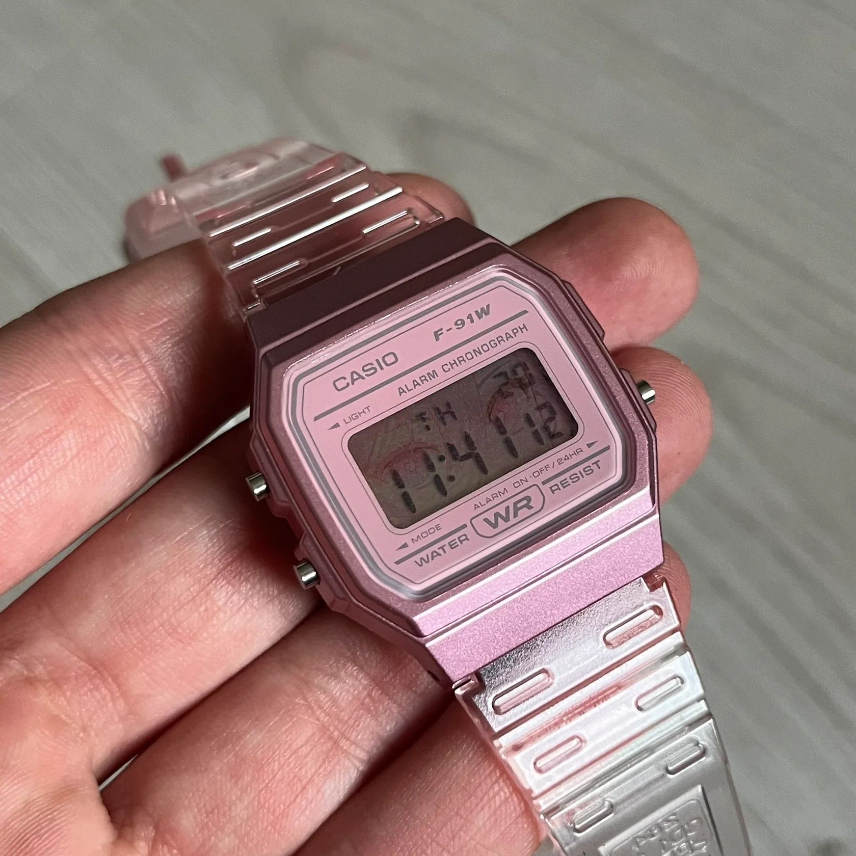 Casio Casio F-91W "Love Eyes" Pink Digital Watch Size ONE SIZE - 6 Thumbnail