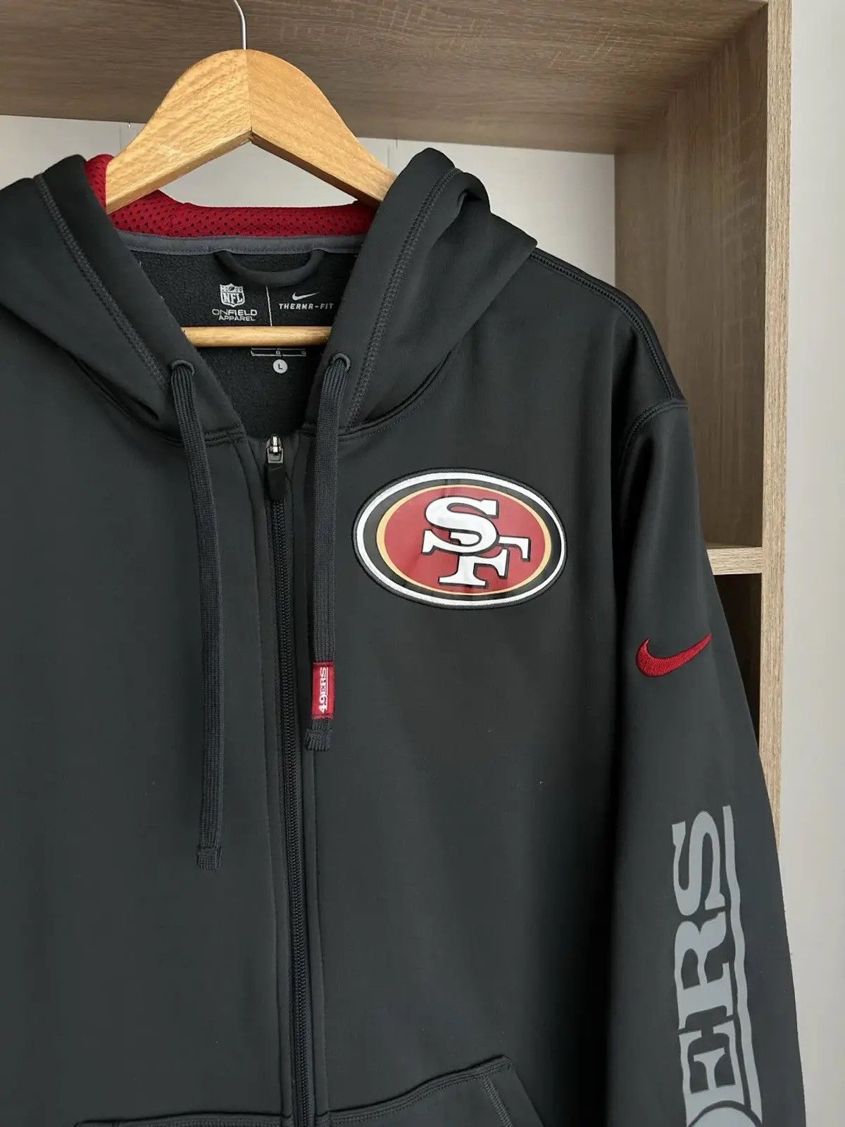 NFL Vintage San Francisco NFL Nike Zip Hoodie Size US L / EU 52-54 / 3 - 3 Thumbnail