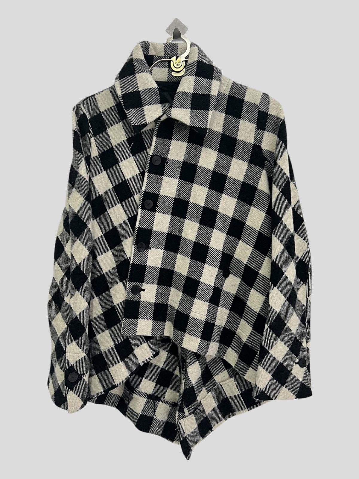 Dirain Bajra Daikanyama Asymmetrical Button Wool Fishtail Jacket Size US S / EU 44-46 / 1 - 2 Thumbnail