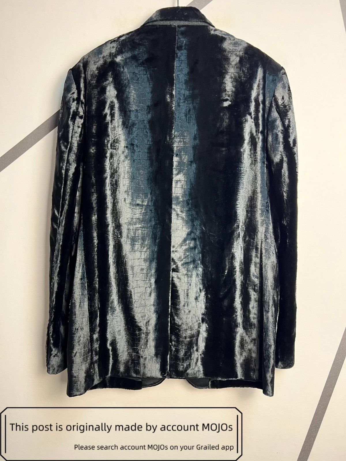 Celine Sz 48 Celine 19AW Alligator Pattern Velvet Blazer mojos14592 Size US M / EU 48-50 / 2 - 2 Thumbnail