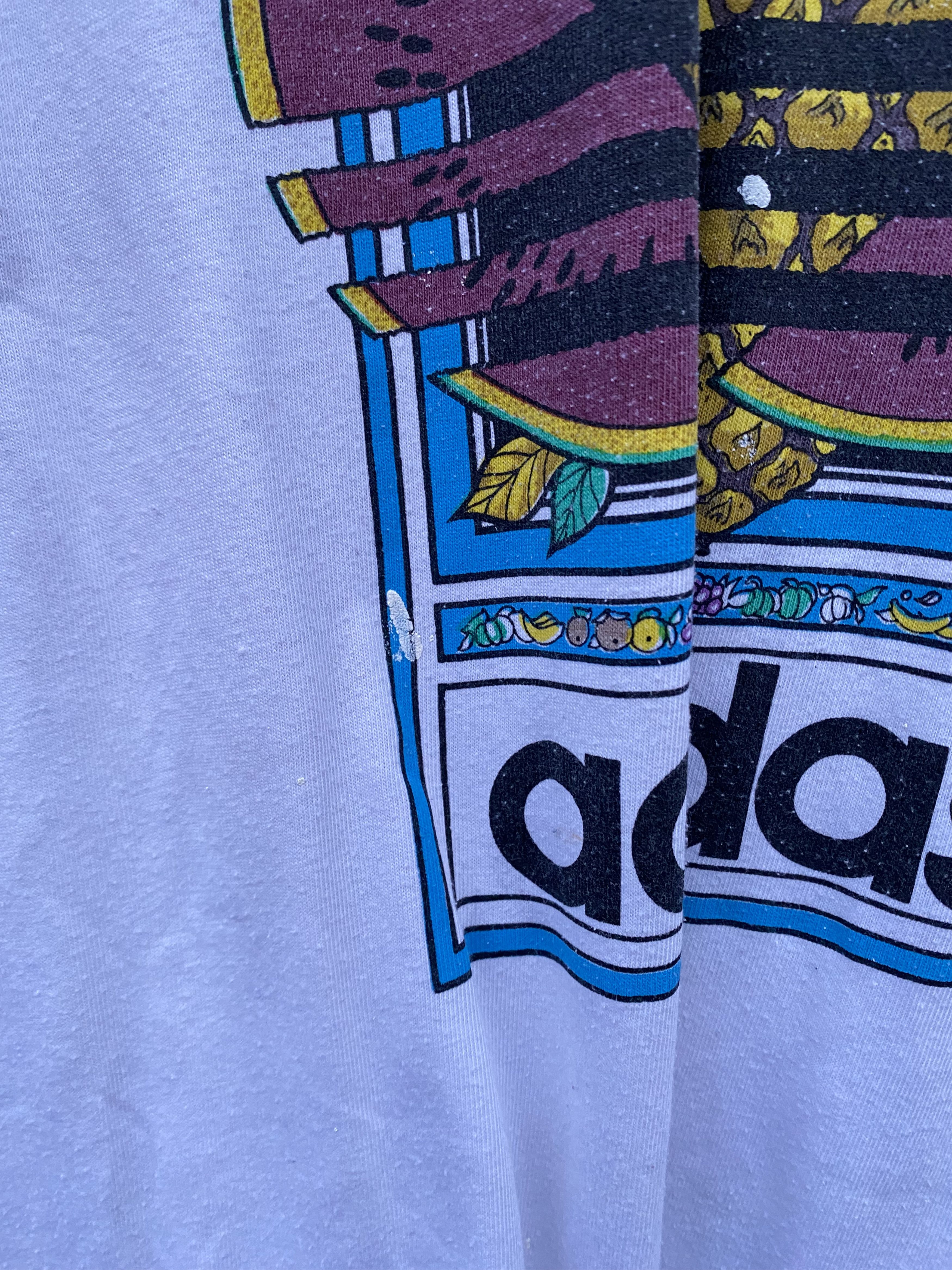 Adidas × Vintage 80s Adidas archive pineapple fruit Tee single Stitch XXl Size US XXL / EU 58 / 5 - 3 Thumbnail