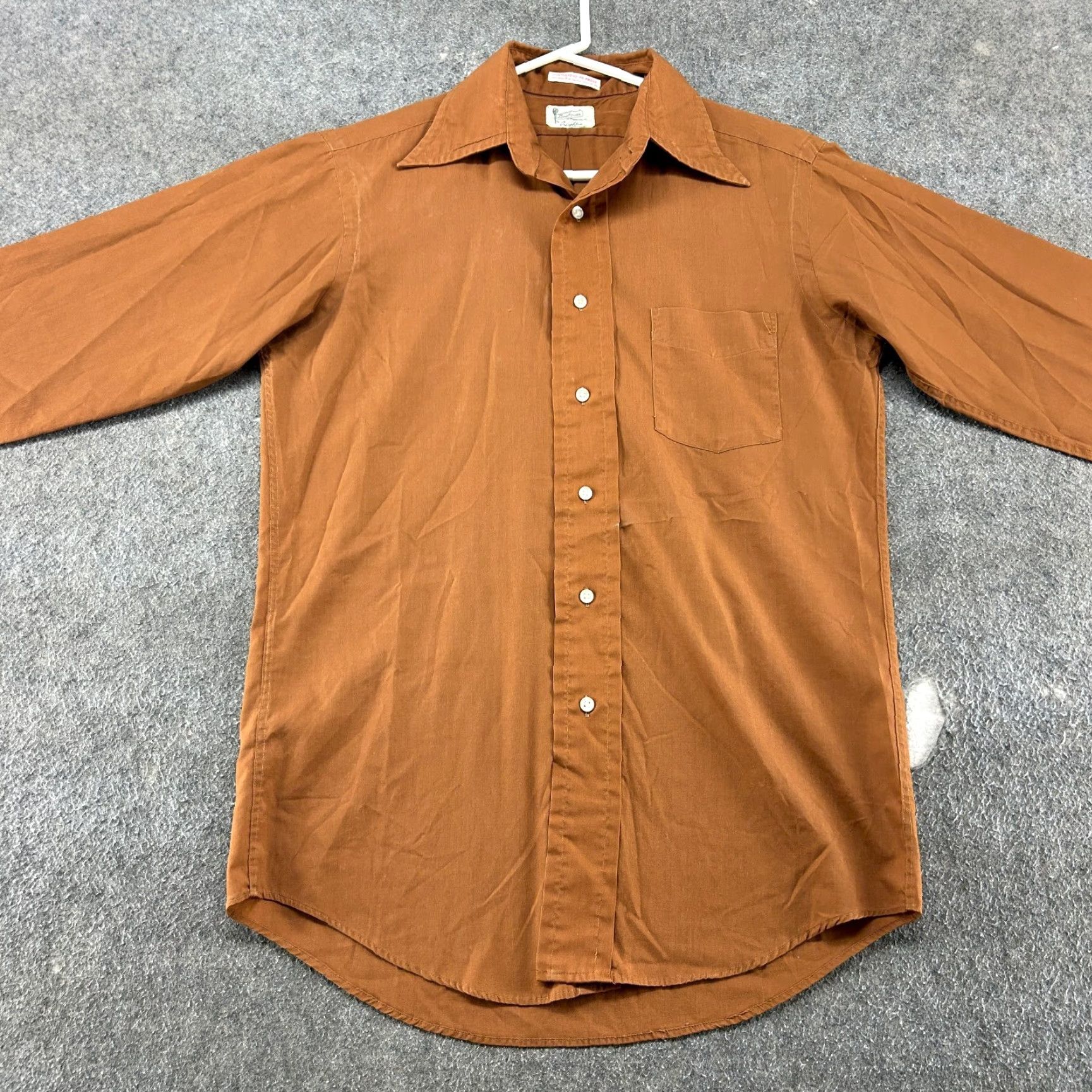 Vintage VINTAGE Perma Press Shirt Mens L Orange Button-Up Long Sleeve Solid Pocket 70s Size US L / EU 52-54 / 3 - 3 Thumbnail
