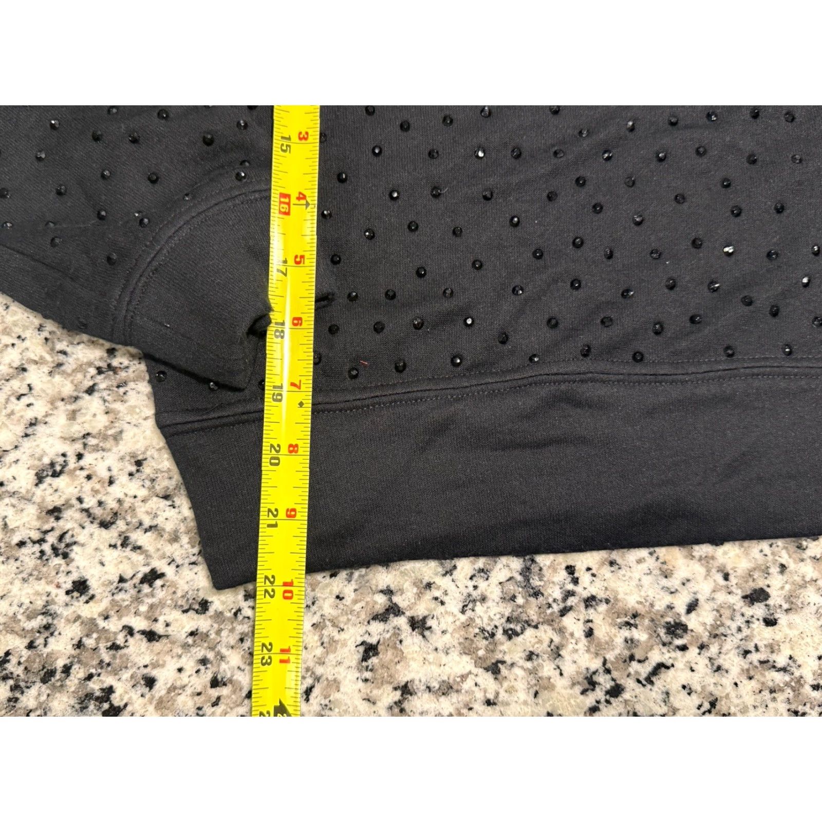 Alice + Olivia VINTAGE Alice + Olivia Embellished Studded Knit Black Long Sleeves Top L Size L / US 10 / IT 46 - 2 Thumbnail