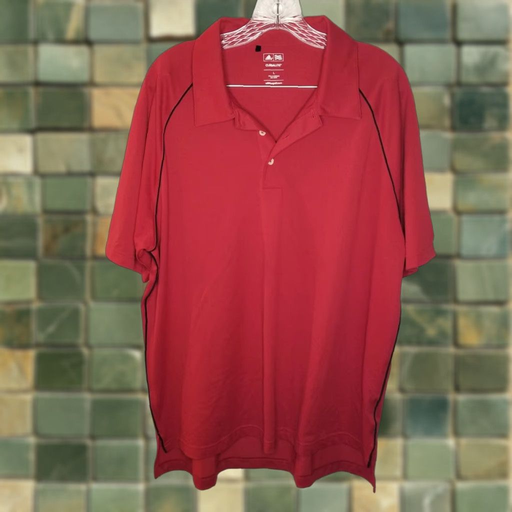 Adidas Adidas Golf Polo Shirt - Climalite Short Sleeve, Red, Size L, Men Size US L / EU 52-54 / 3 - 1 Thumbnail