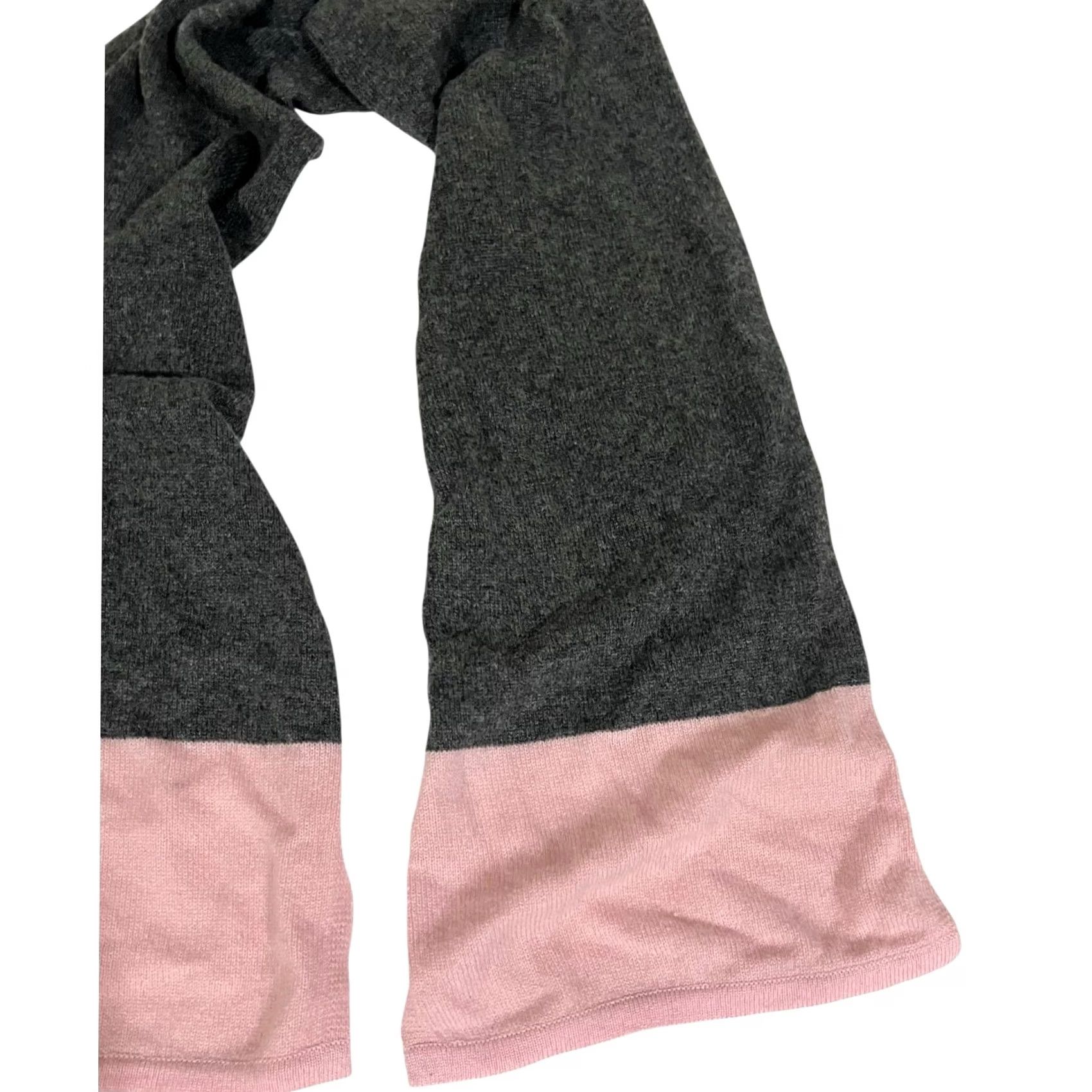 Parker Samuel Parker Clothier Scarf Gray Pink Cashmere 50x9 Made in Scotland Womens Rectangle Colorblock Preppy Classic UK Winter Fall Spring Size ONE SIZE - 6 Thumbnail