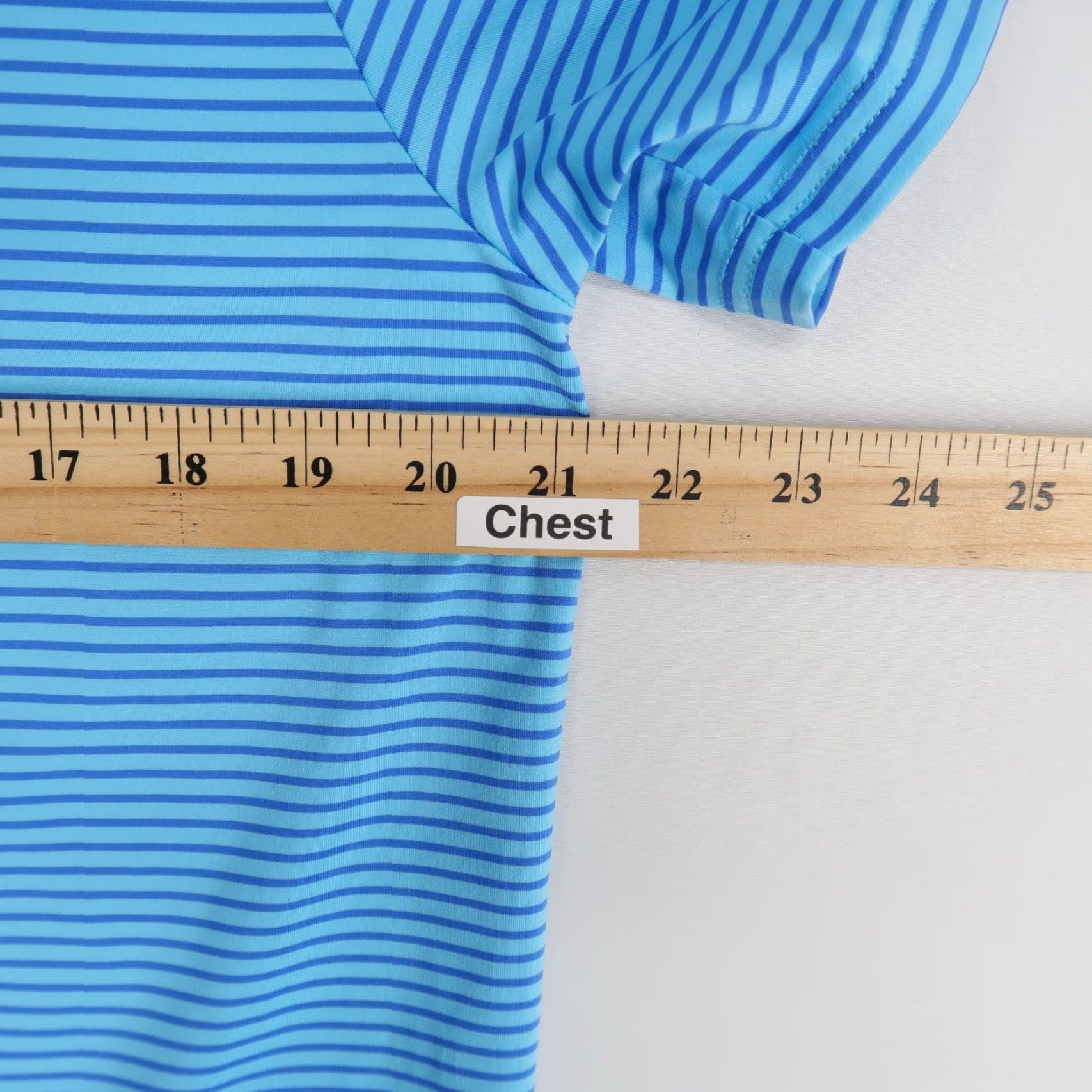 Vintage Fair Harbor Polo Shirt Mens M Blue Striped Short Sleeve Golf Performance Button Collar Size US M / EU 48-50 / 2 - 3 Thumbnail