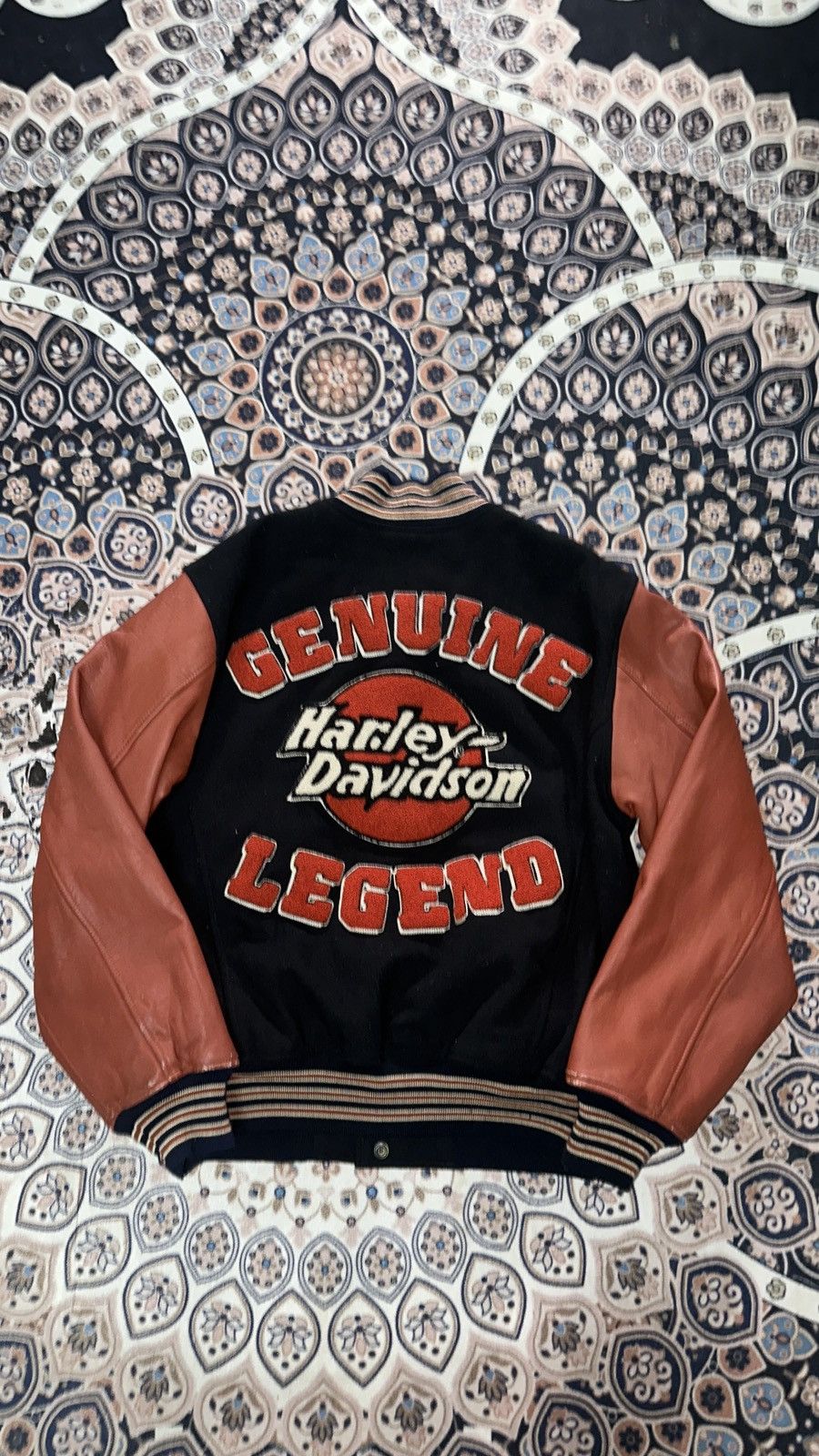 Harley Davidson × Vintage 90s HARLEY DAVIDSON VARSITY Size US M / EU 48-50 / 2 - 1 Thumbnail