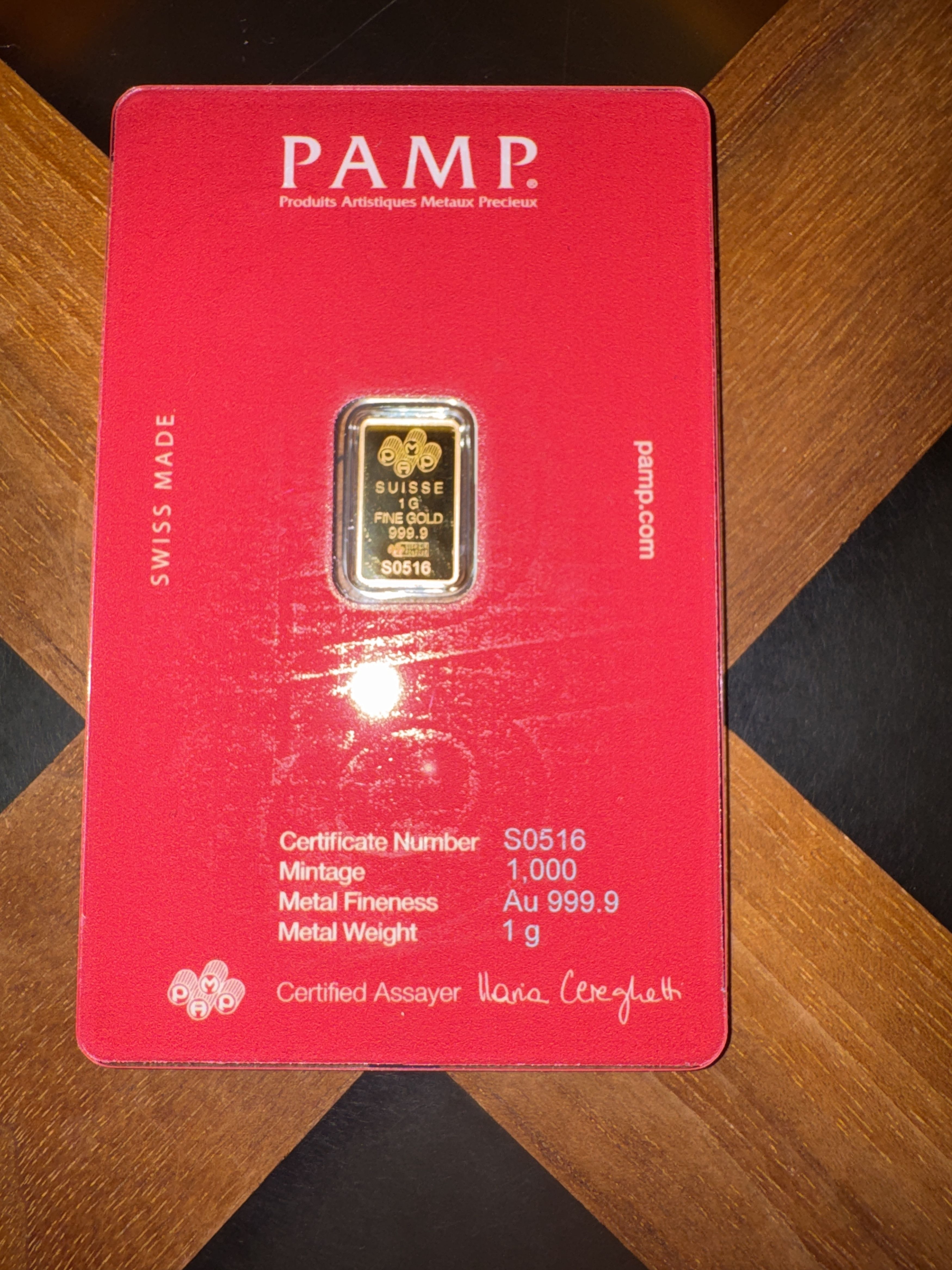 Supreme PAMP Suisse 1 g Gold Bar Size ONE SIZE - 3 Thumbnail