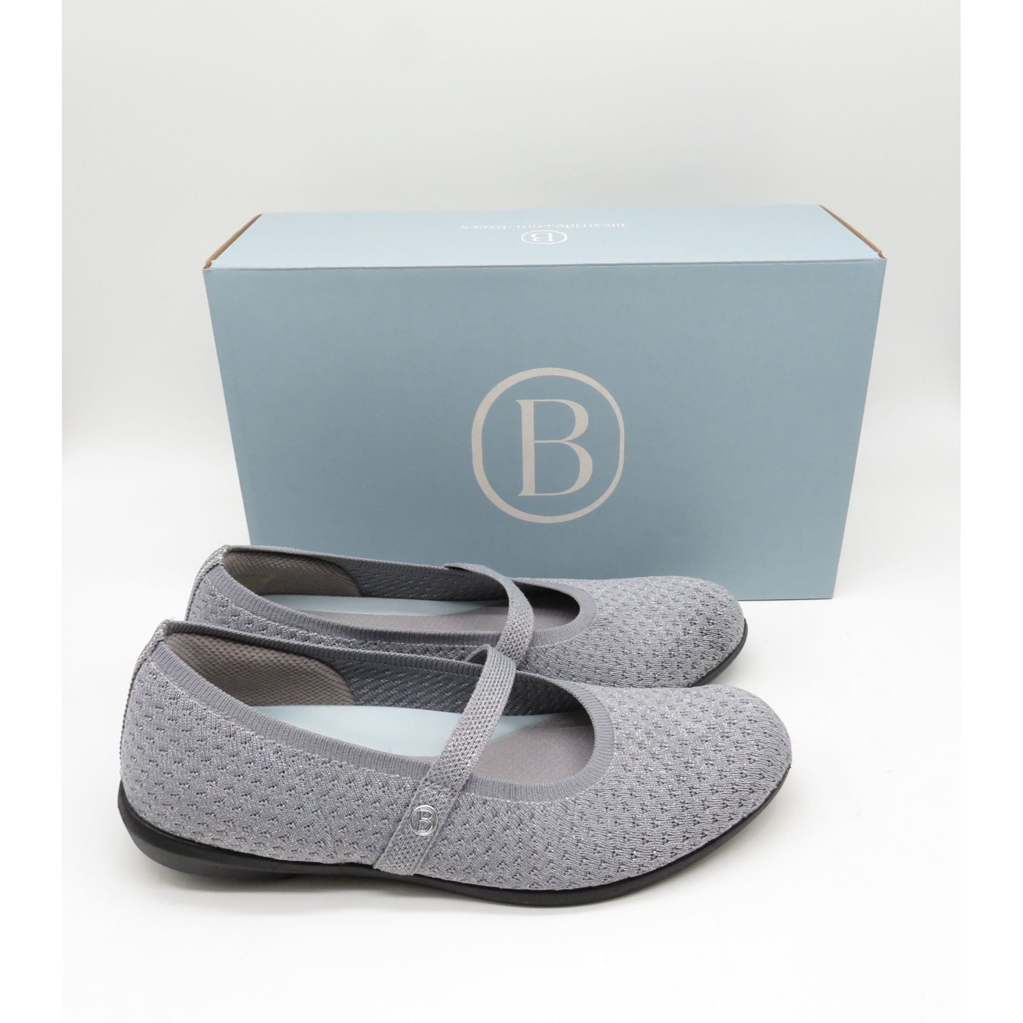Other Lifestride Women's Grey Knit Mary Jane Flats By Bzees Size 8 Size US 8 / IT 38 - 1 Thumbnail