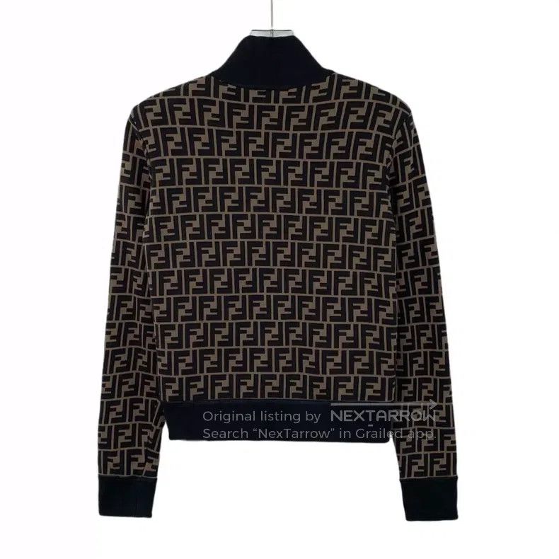 Fendi Fendi Deep brown logo letter full print cotton zipper jack Size M / US 6-8 / IT 42-44 - 2 Thumbnail