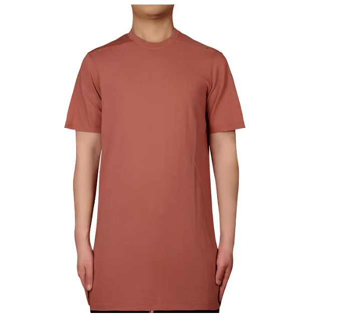 Rick Owens Rick Owens RO men's orange-pink long cotton tee, in stock Size US S / EU 44-46 / 1 - 4 Thumbnail