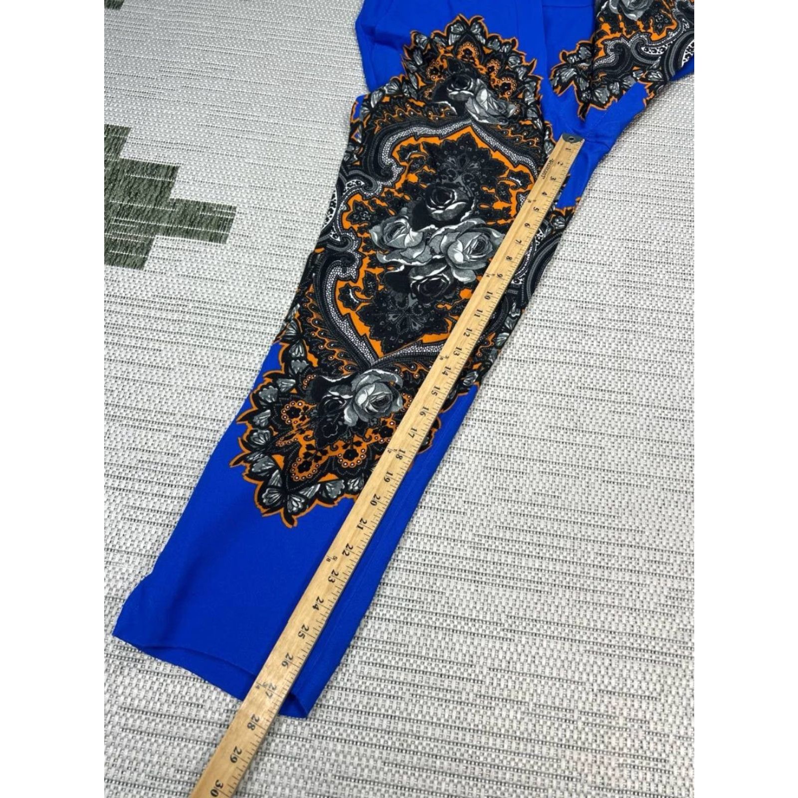 Stella McCartney Stella McCartney Dress Pants Womens 44 Blue Baroque Print High Rise Straight Leg Dress Pants Mens / Womens? Size 30" / US 8 / IT 44 - 3 Thumbnail