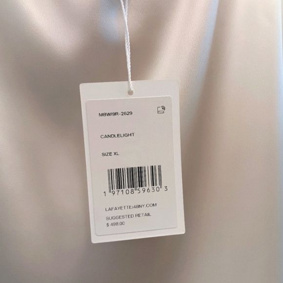 Lafayette 148 LAFAYETTE 148 Perla Luxe Silk Charmeuse Blouse - Candlelight Size XL / US 12-14 / IT 48-50 - 10 Thumbnail