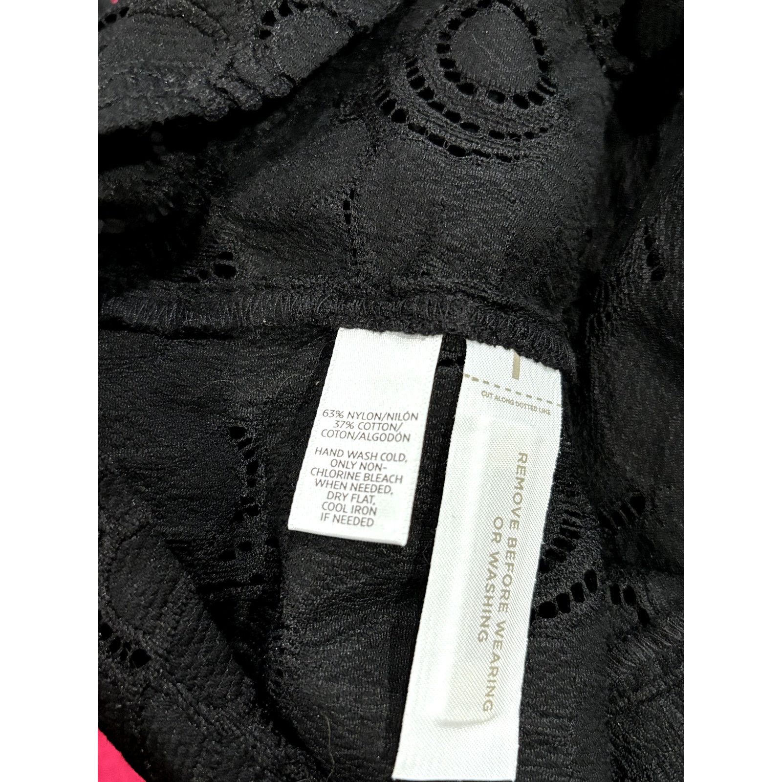 Loft LOFT Ann Taylor Black Embroidered Cut Out Short Sleeve Top Size M / US 6-8 / IT 42-44 - 5 Thumbnail