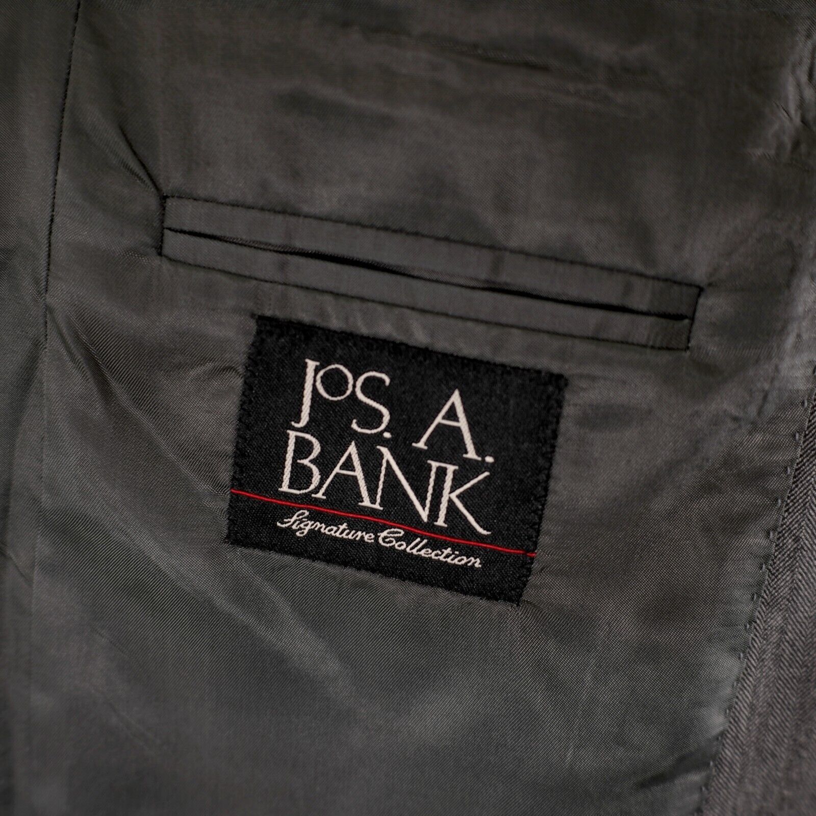 Jos. A. Bank Jos A Bank Signature Wool Gray Herringbone 2 Button Blazer / Size 38R - 10 Thumbnail