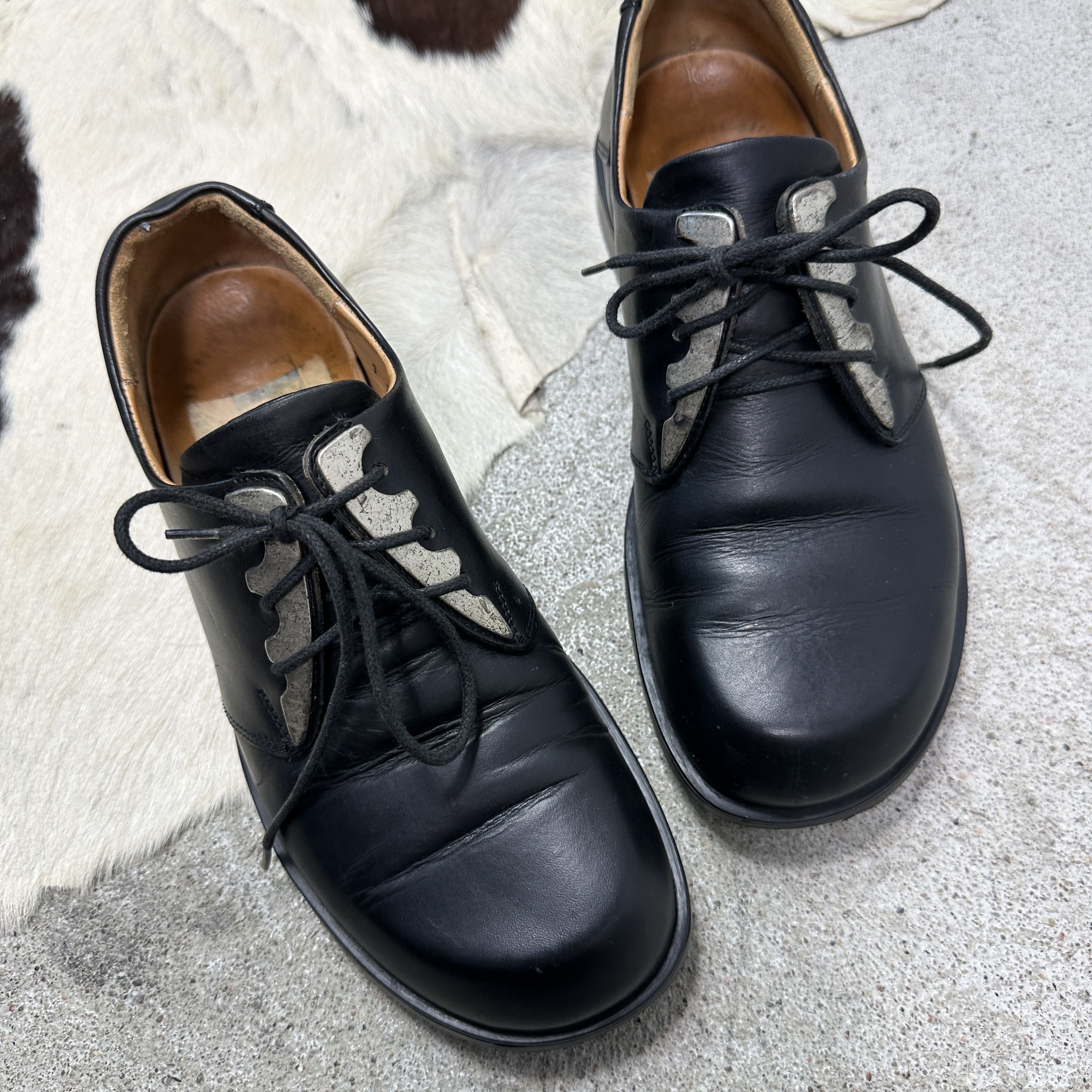 Vintage Vintage Avant Garde Leather Grunge Derby Shoes Y2K Size US 5.5 / IT 35.5 - 3 Thumbnail