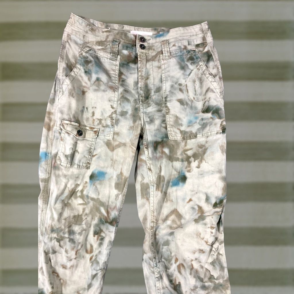 Anthropologie Anthropologie The Wanderer Cargo Pants Womens 27 Khaki Green Tie-Dye Utility Pockets Bohemian Outdoor Size 27" / US 4 / IT 40 - 1 Thumbnail