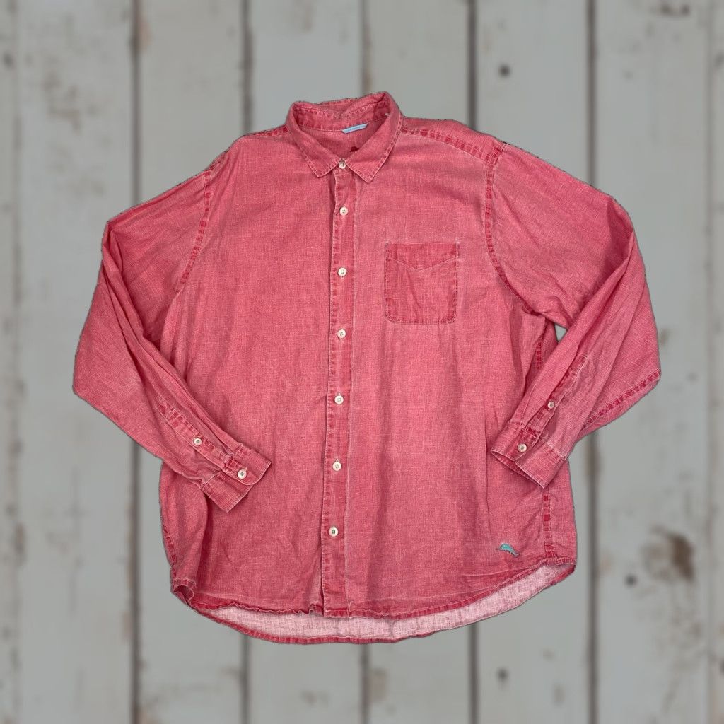 Tommy Bahama Tommy Bahama Shirt Mens 2XLT Pink Linen Button Down Long Sleeve Casual Size US XXL / EU 58 / 5 - 1 Thumbnail