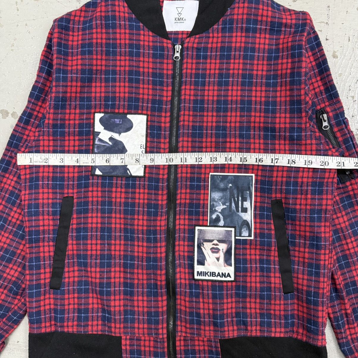 Japanese Brand Raf Simons Riot Riot Riot Style KMK Plaid Bomber Jacket Size US L / EU 52-54 / 3 - 7 Thumbnail
