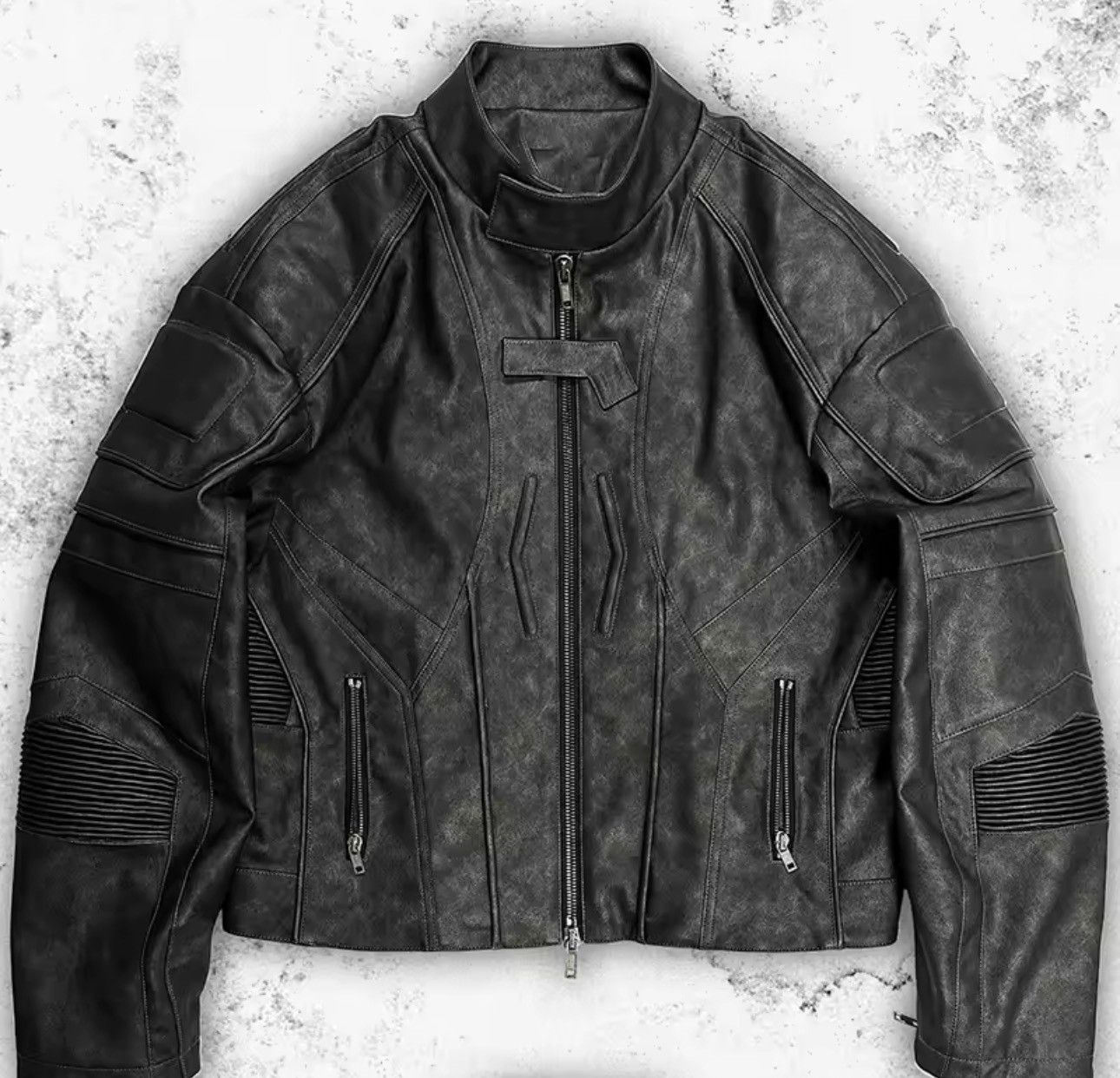 Other Washed Distressed PU Leather Y2k Vintage Retro Style Jacket Size US S / EU 44-46 / 1 - 3 Thumbnail