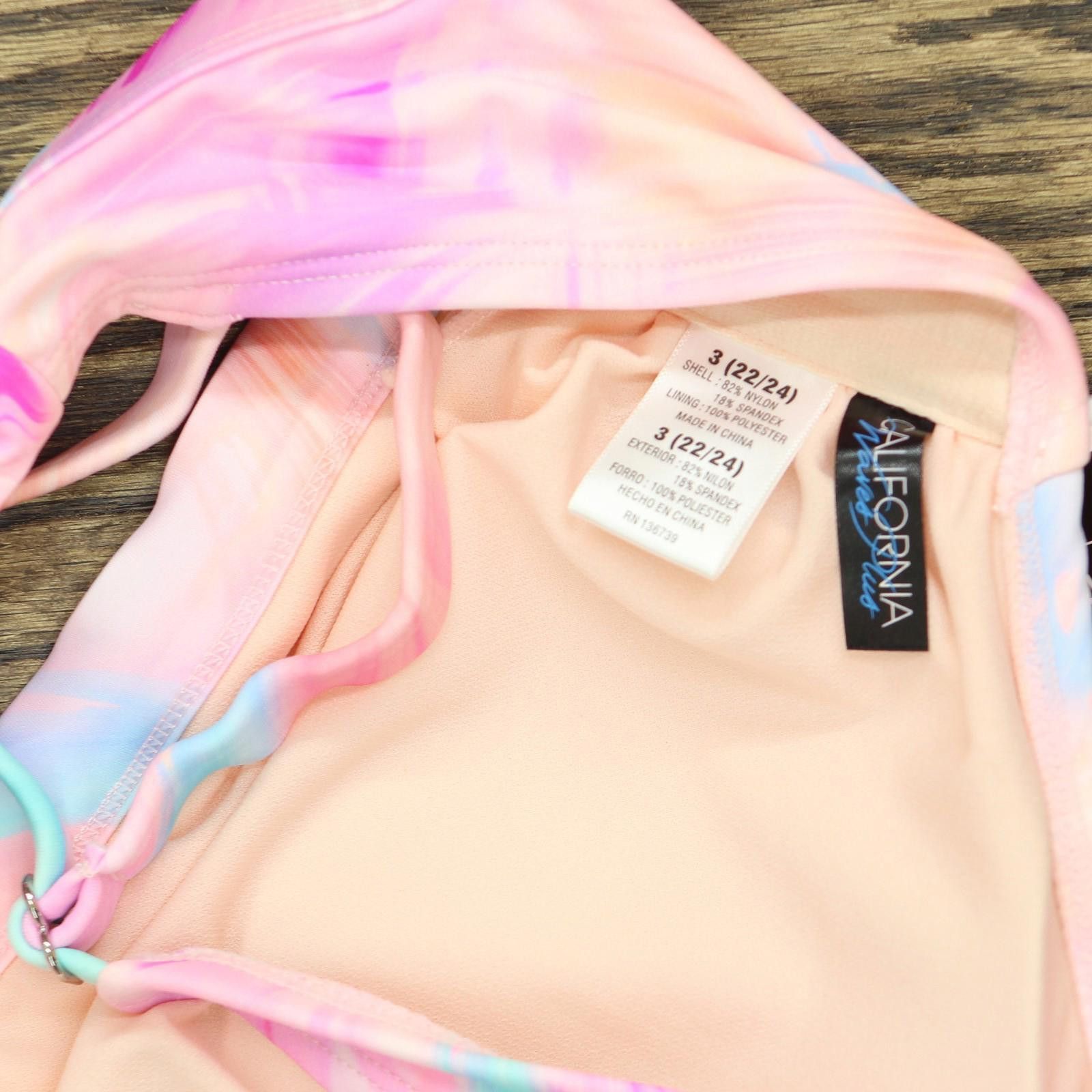 Other Nwt Salt Cove Size Bikini Top Wave Multi Pink 3x (22/24) Size ONE SIZE - 4 Thumbnail