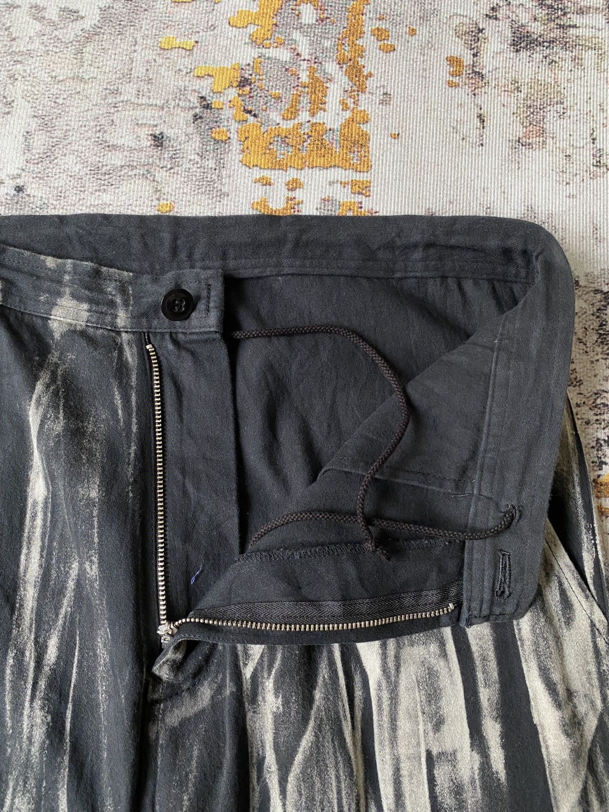 Yohji Yamamoto Y’s Yohji Yamamoto Bleached Drawstring Wide Leg Pant Size US 32 / EU 48 - 14 Thumbnail