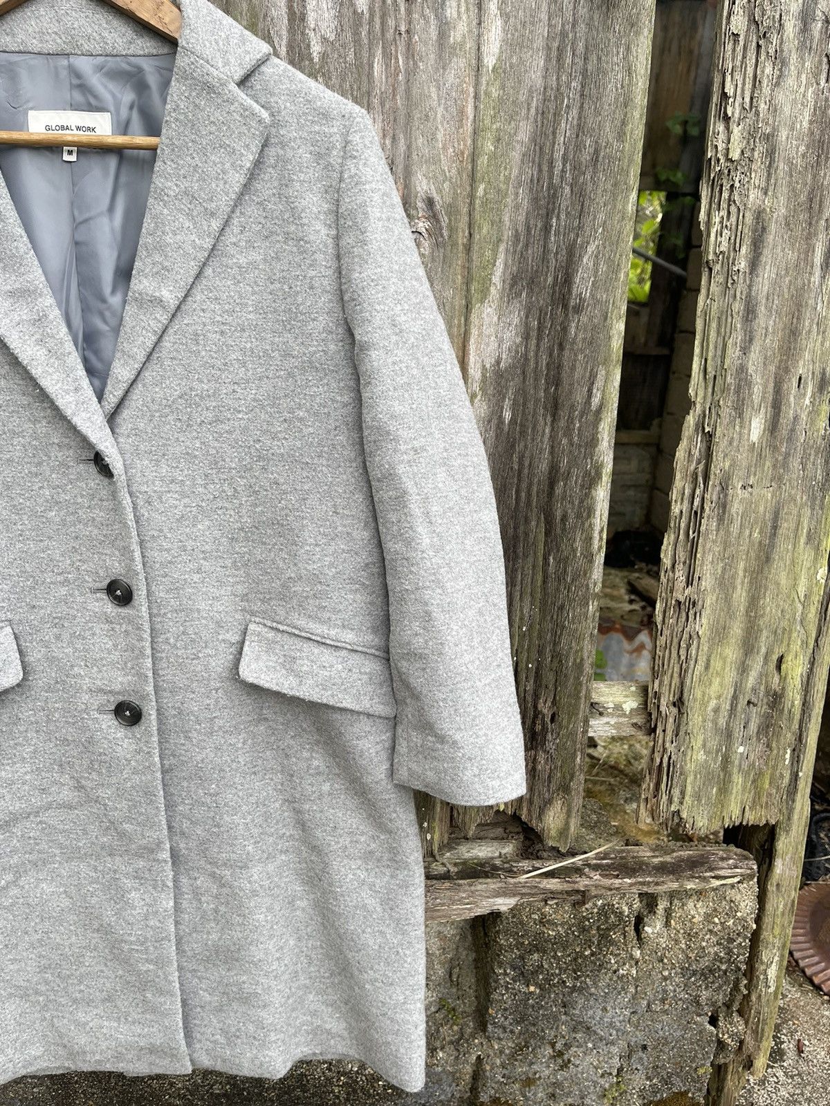 Global Work Global Work Grey Wool Blend Overcoat Classic Fit – Size M Size M / US 6-8 / IT 42-44 - 6 Thumbnail