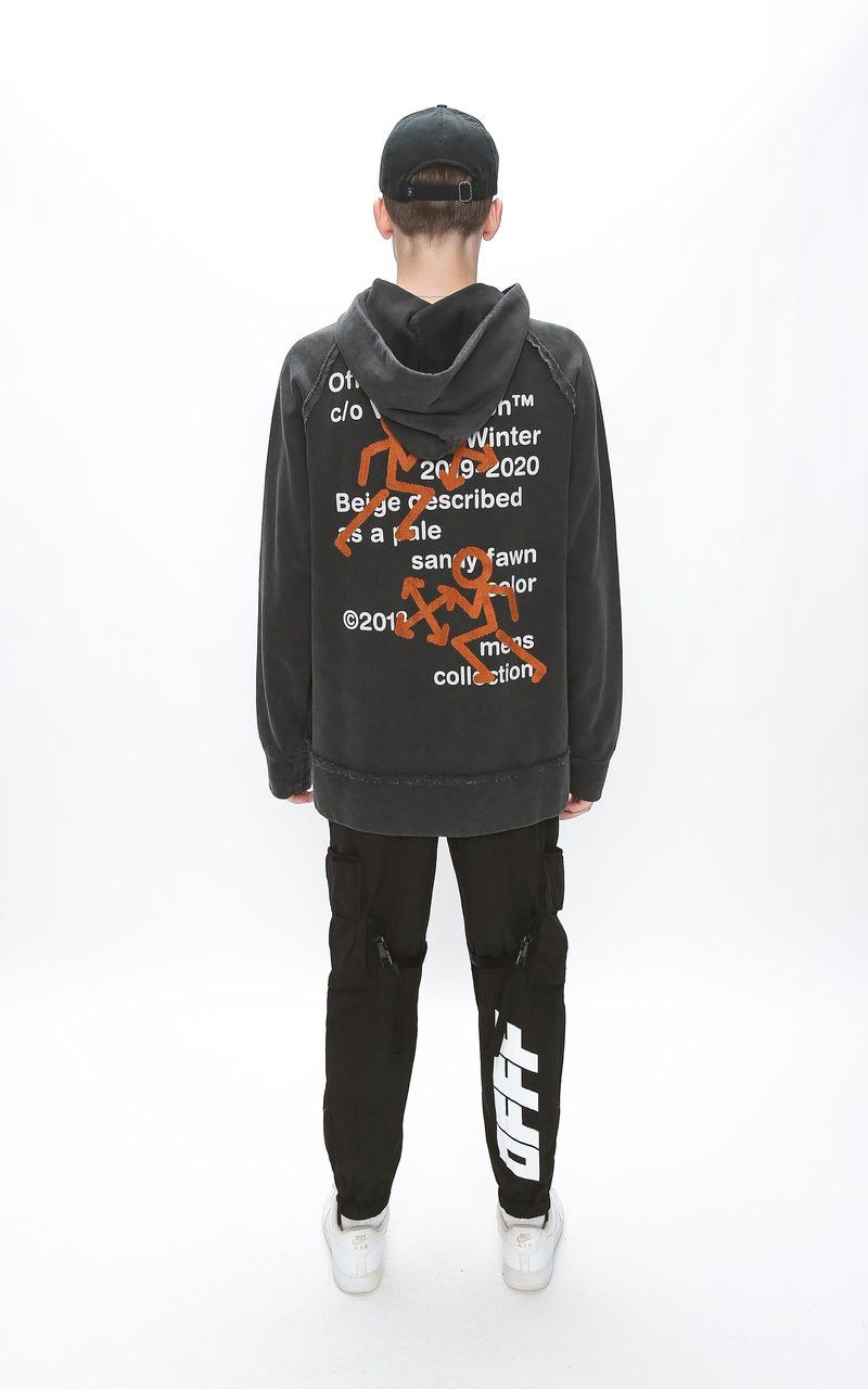 Off-White Washed Black Pictogram Incompiuto Oversized Logo Hoodie Size M / US 6-8 / IT 42-44 - 4 Thumbnail