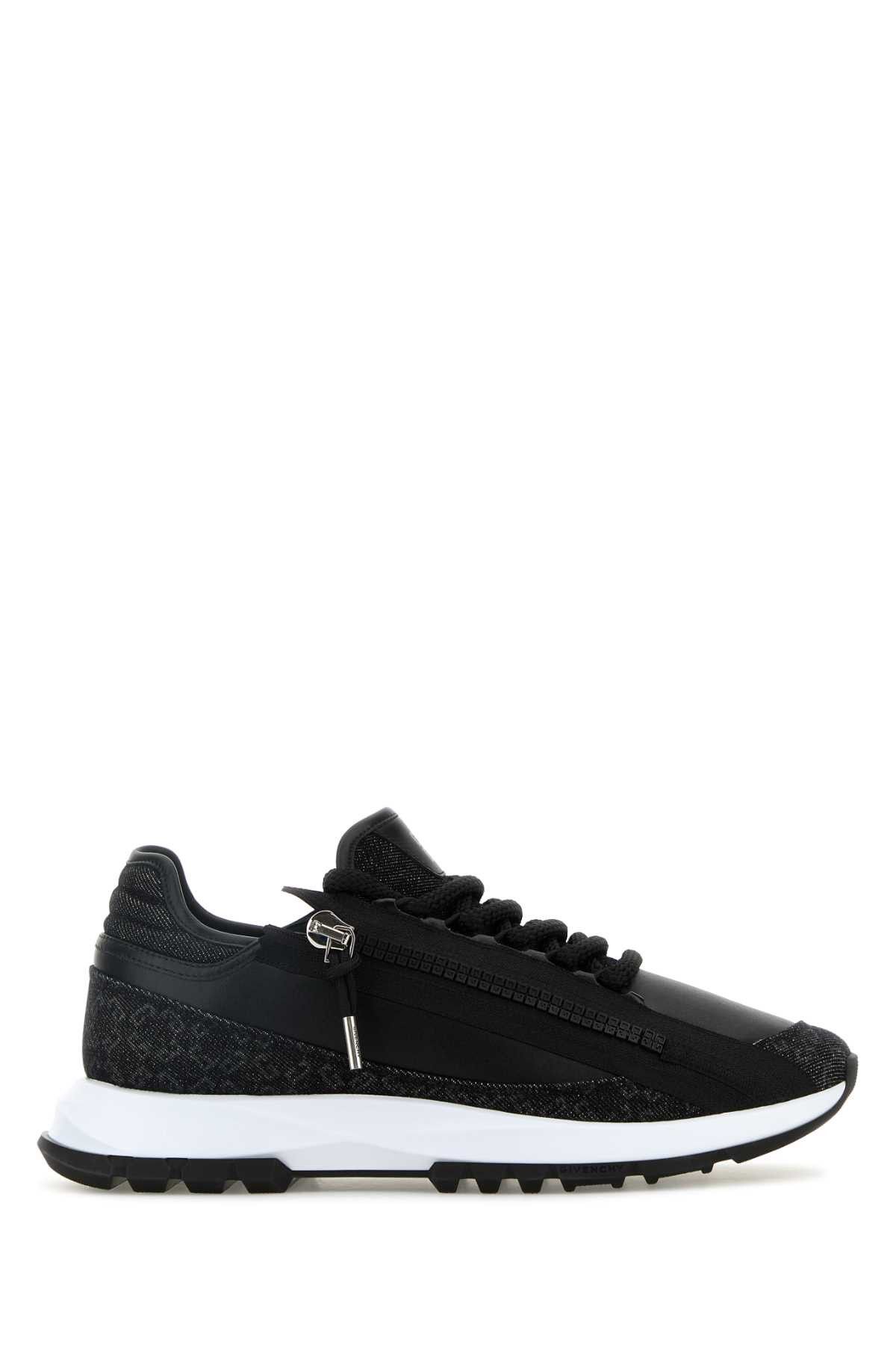 スニーカー Givenchy Black Denim And Synthetic Leather Spectre Sneakers Spectre faux leather sneakers in black - Givenchy | Mytheresa