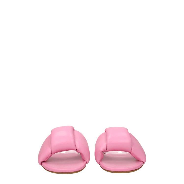 Miu Miu ob1o1e1124 Leather Slippers in Pink Size US 6.5 / IT 36.5 - 3 Thumbnail