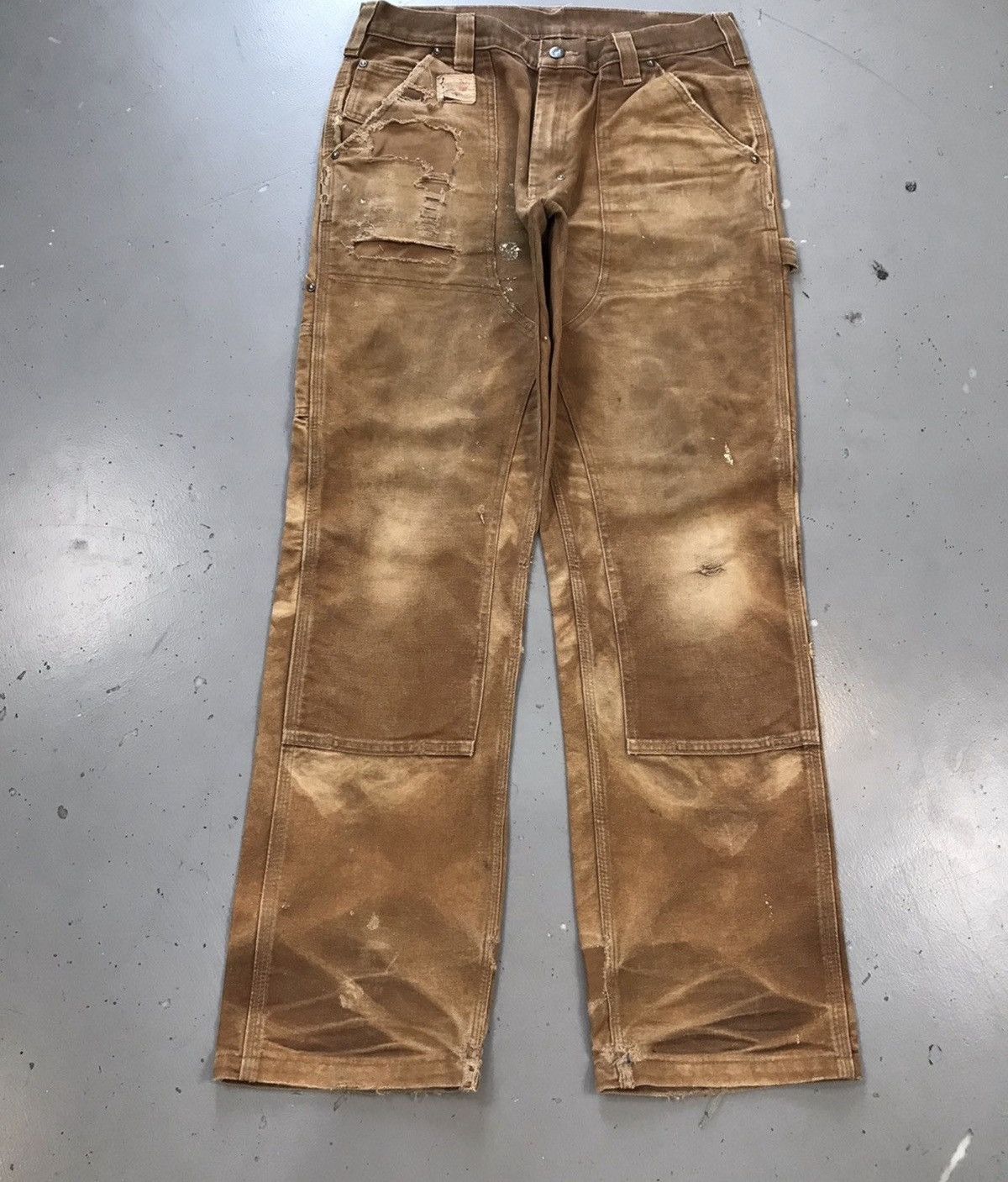 Carhartt 90s Vintage carhartt faded double knee workwear Size US 34 / EU 50 - 1 Thumbnail